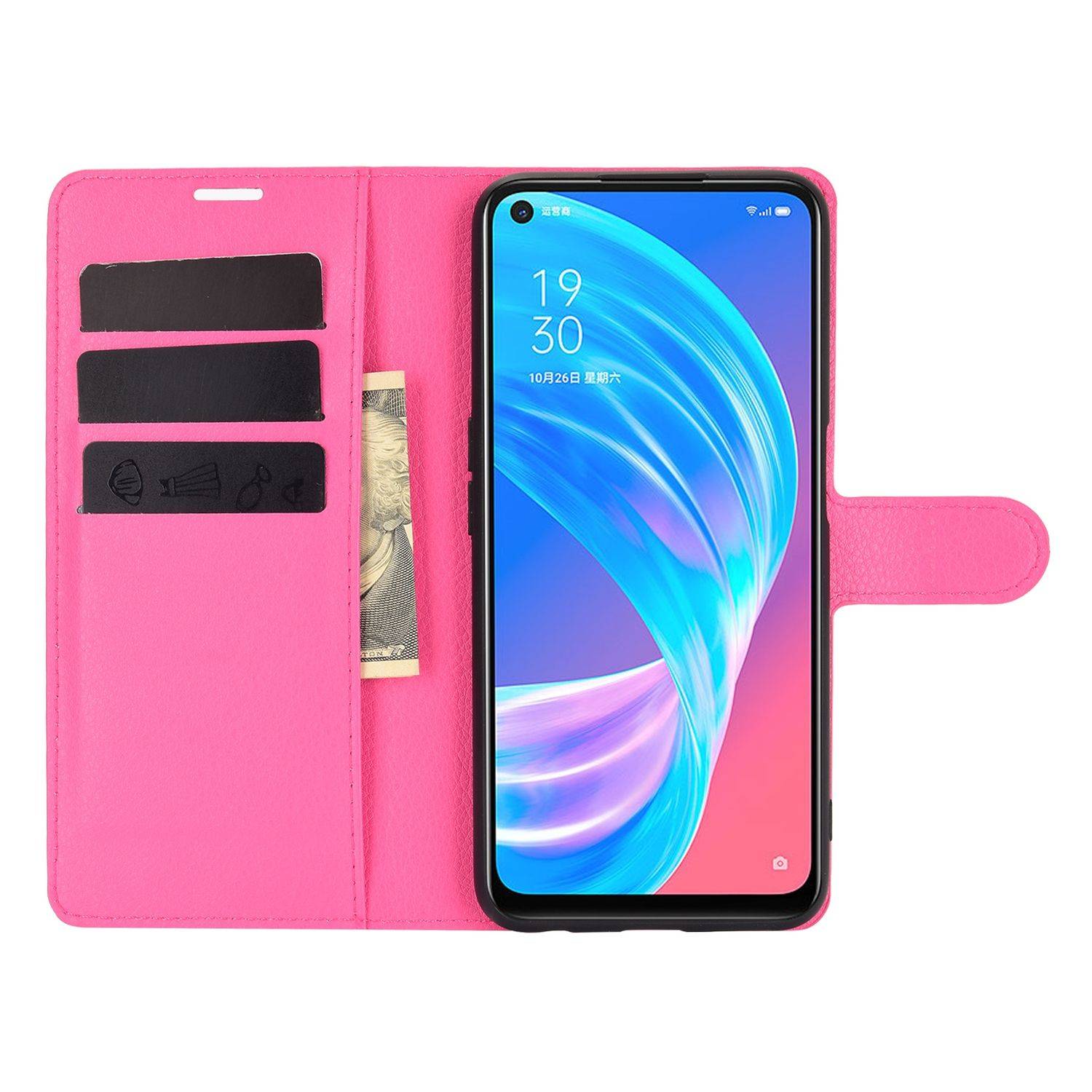 Oppo A72 / A73 Handyhülle Bookcover Rosa