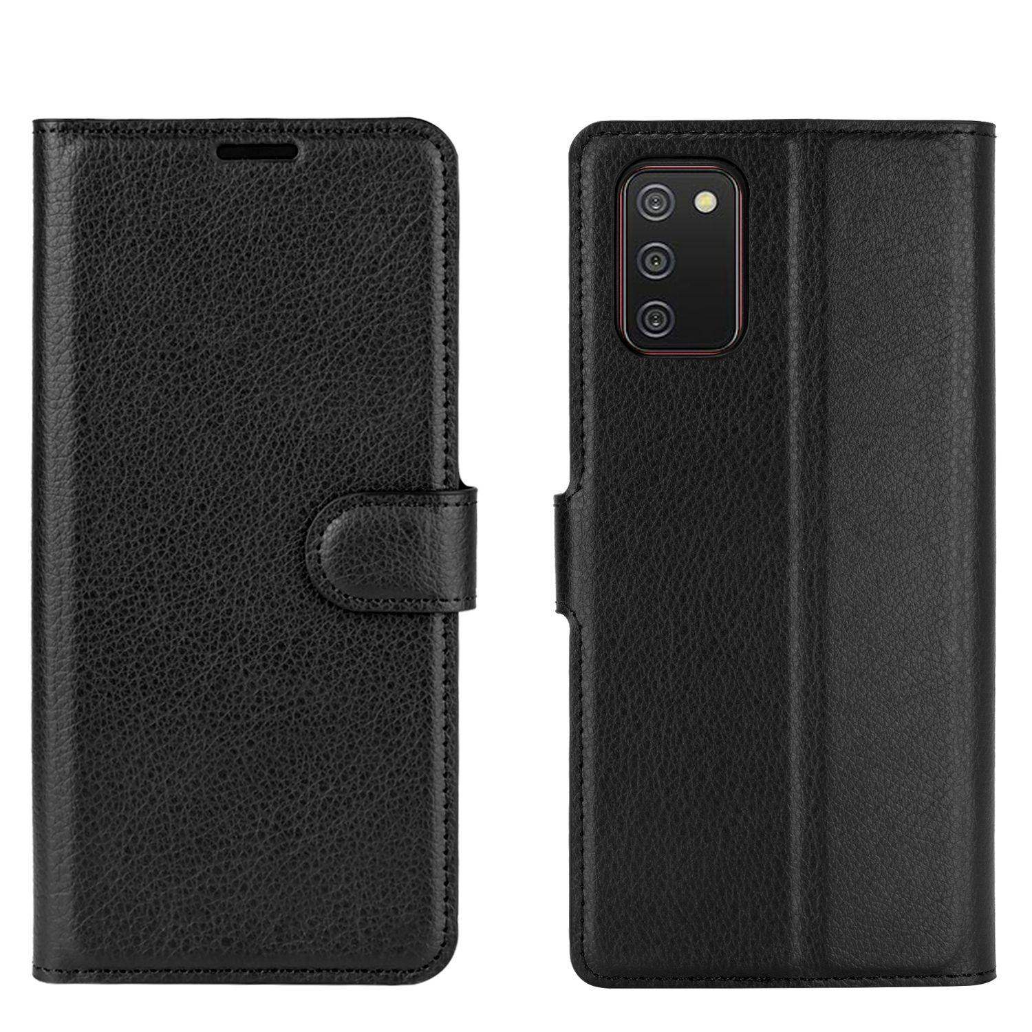 Samsung Galaxy A02s Handyhülle Bookcover Schwarz