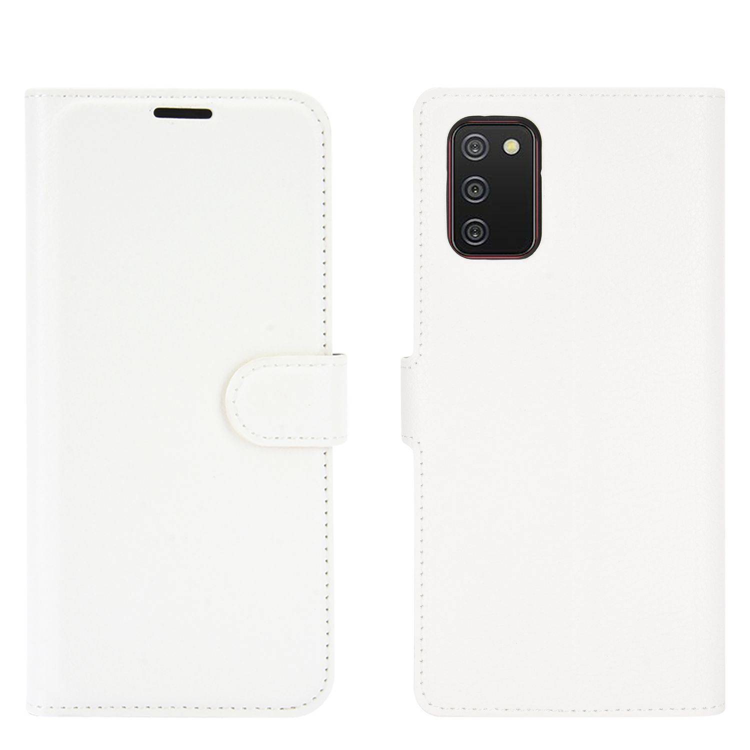 Samsung Galaxy A02s Handyhülle Bookcover Weiß