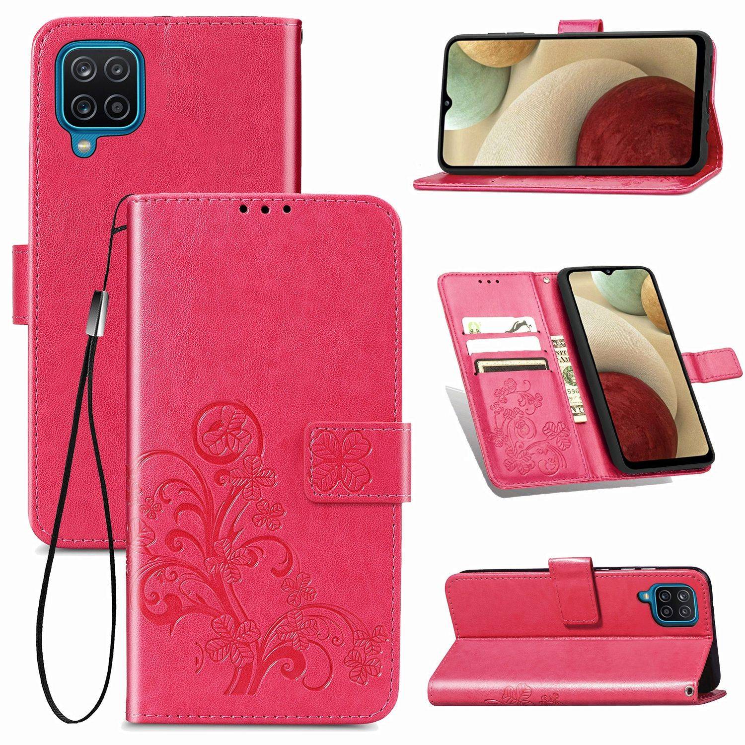 Samsung Galaxy A12 Handyhülle Bookcover Rosa