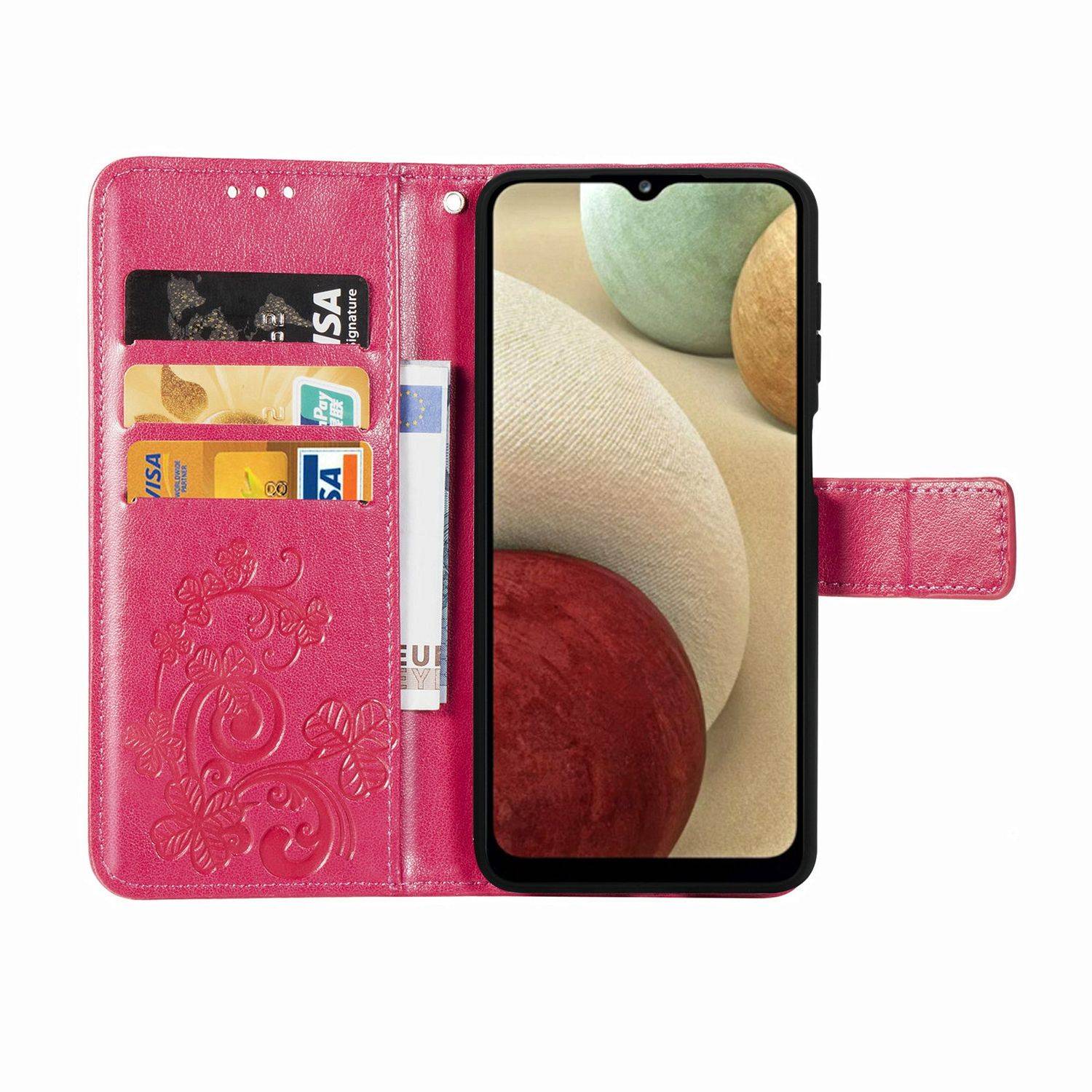Samsung Galaxy A12 Handyhülle Bookcover Rosa