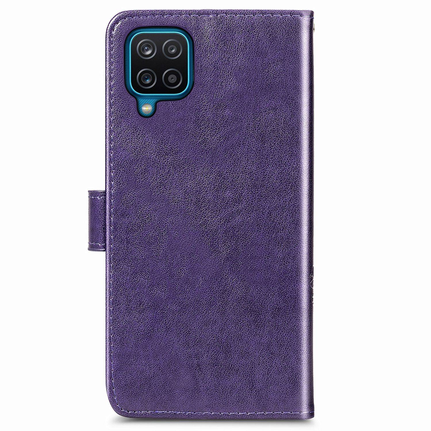 Hülle kompatibel mit Samsung Galaxy A12 Kunstleder Handyhülle - Handy Case Violett