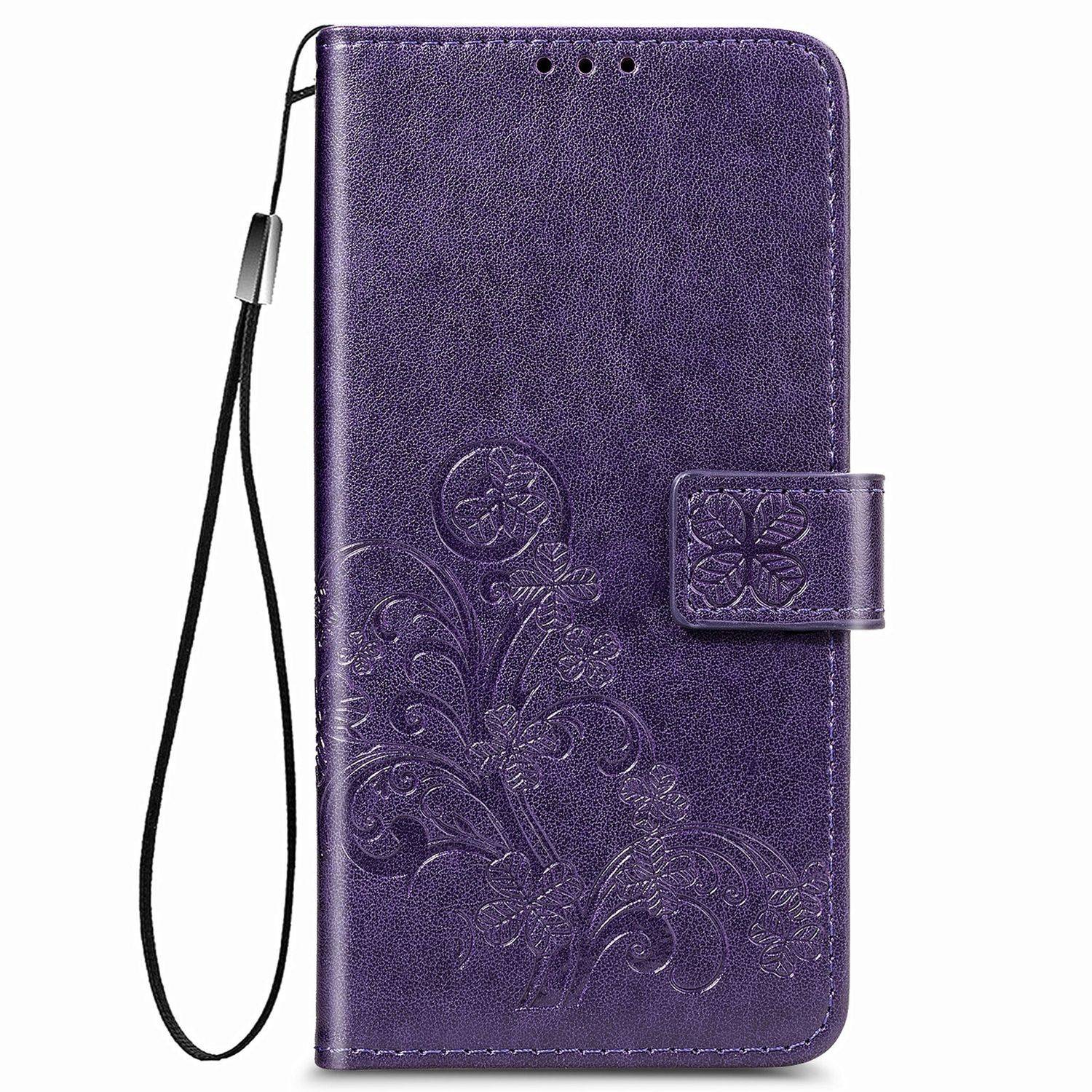 Hülle kompatibel mit Samsung Galaxy A12 Kunstleder Handyhülle - Handy Case Violett