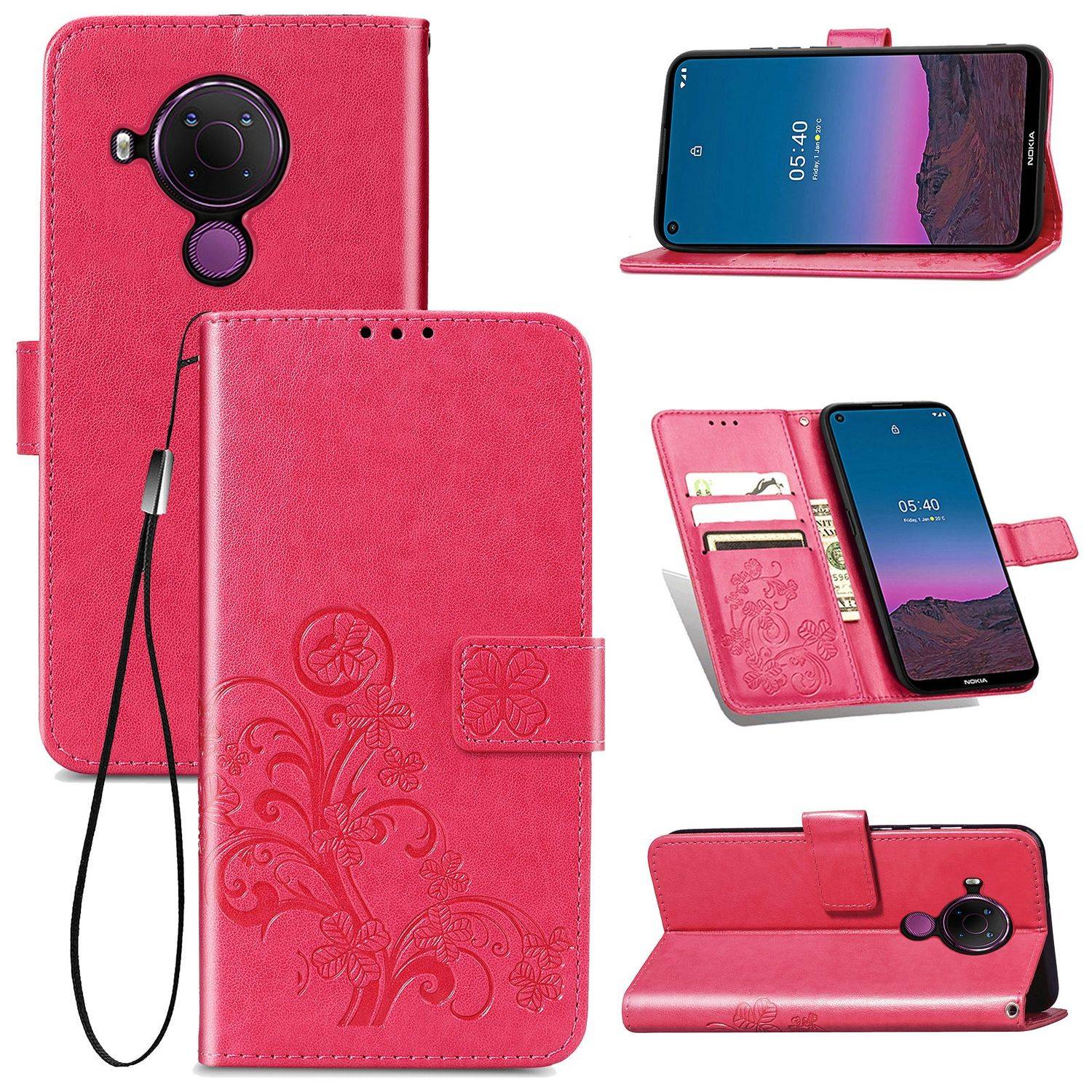 Nokia 5.4 Handyhülle Bookcover Rosa