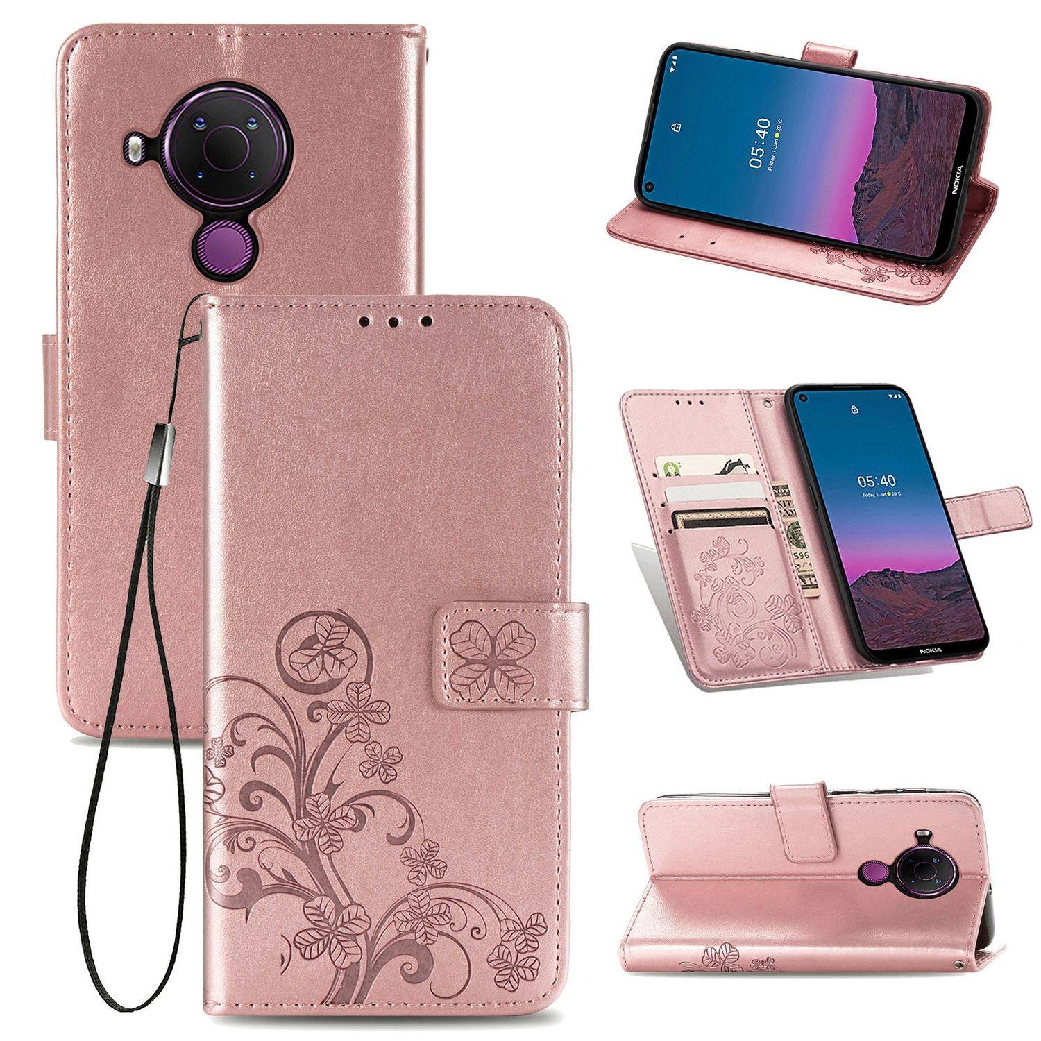 Nokia 5.4 Handyhülle Bookcover Rosa