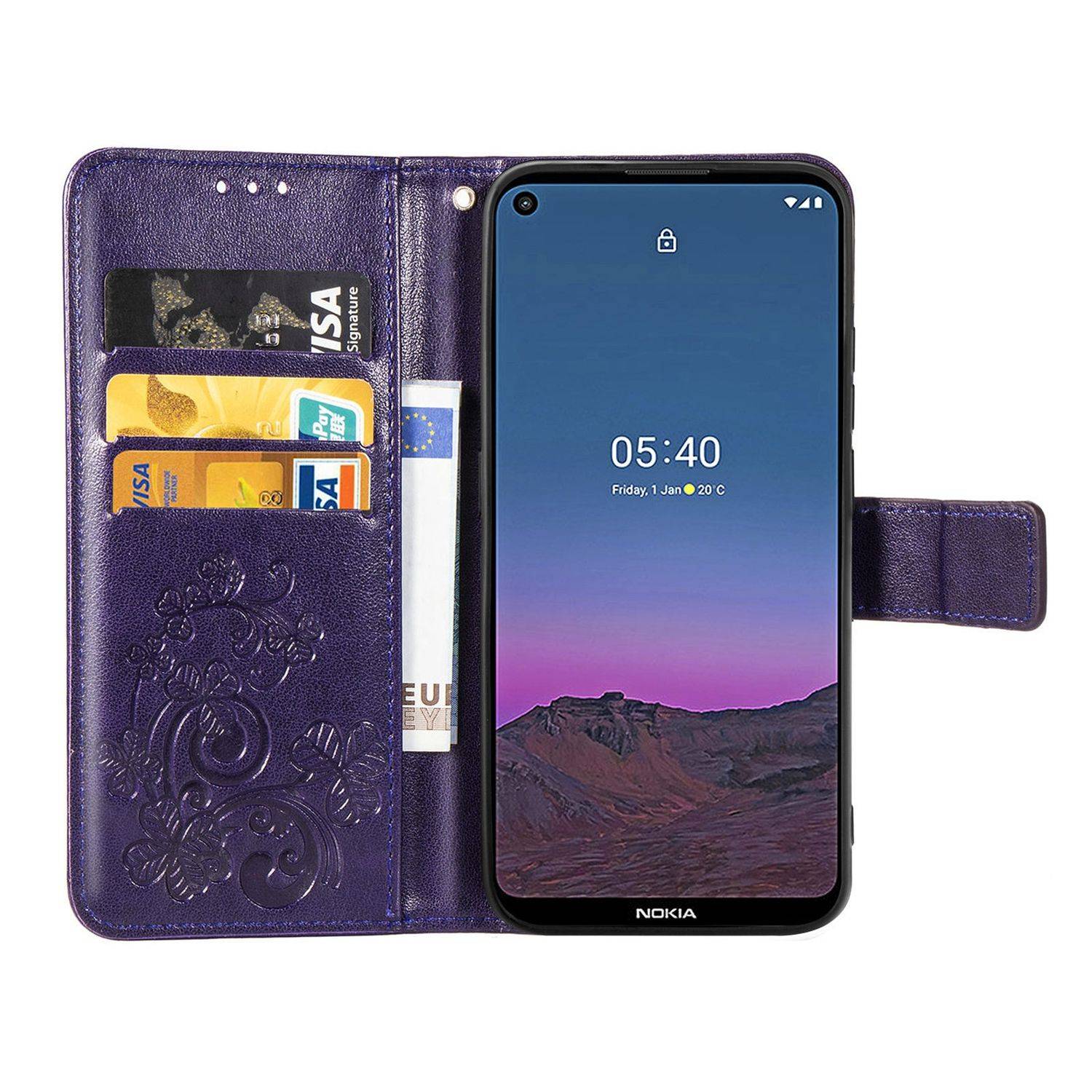 Hülle kompatibel mit Nokia 45021 Kunstleder Handyhülle - Handy Case Violett
