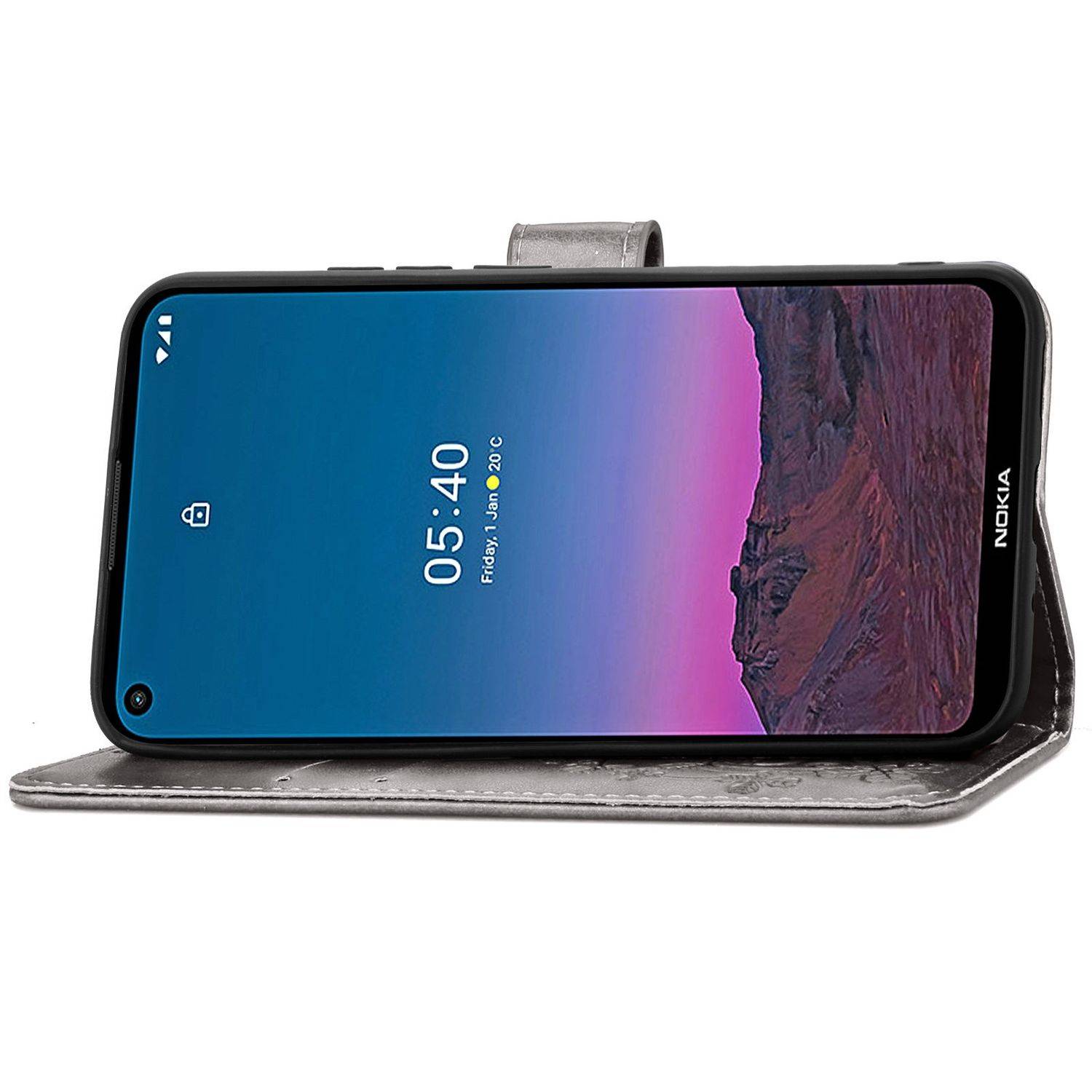 Nokia 5.4 Handyhülle Bookcover Grau