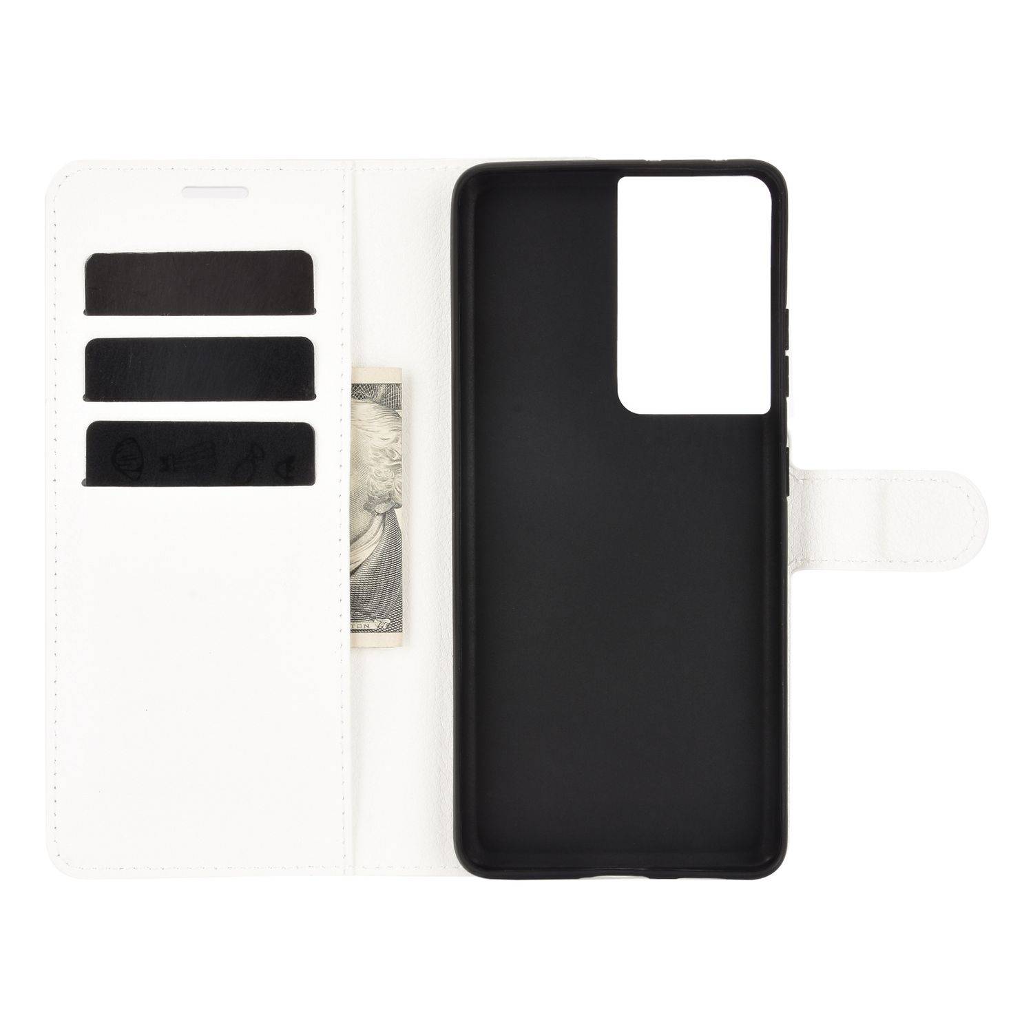 Samsung Galaxy S21 Ultra Handyhülle Bookcover Weiß