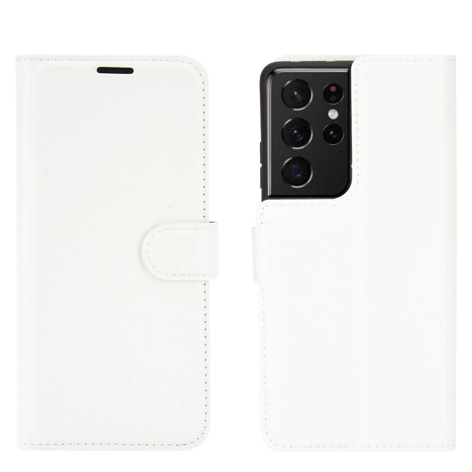 Samsung Galaxy S21 Ultra Handyhülle Bookcover Weiß