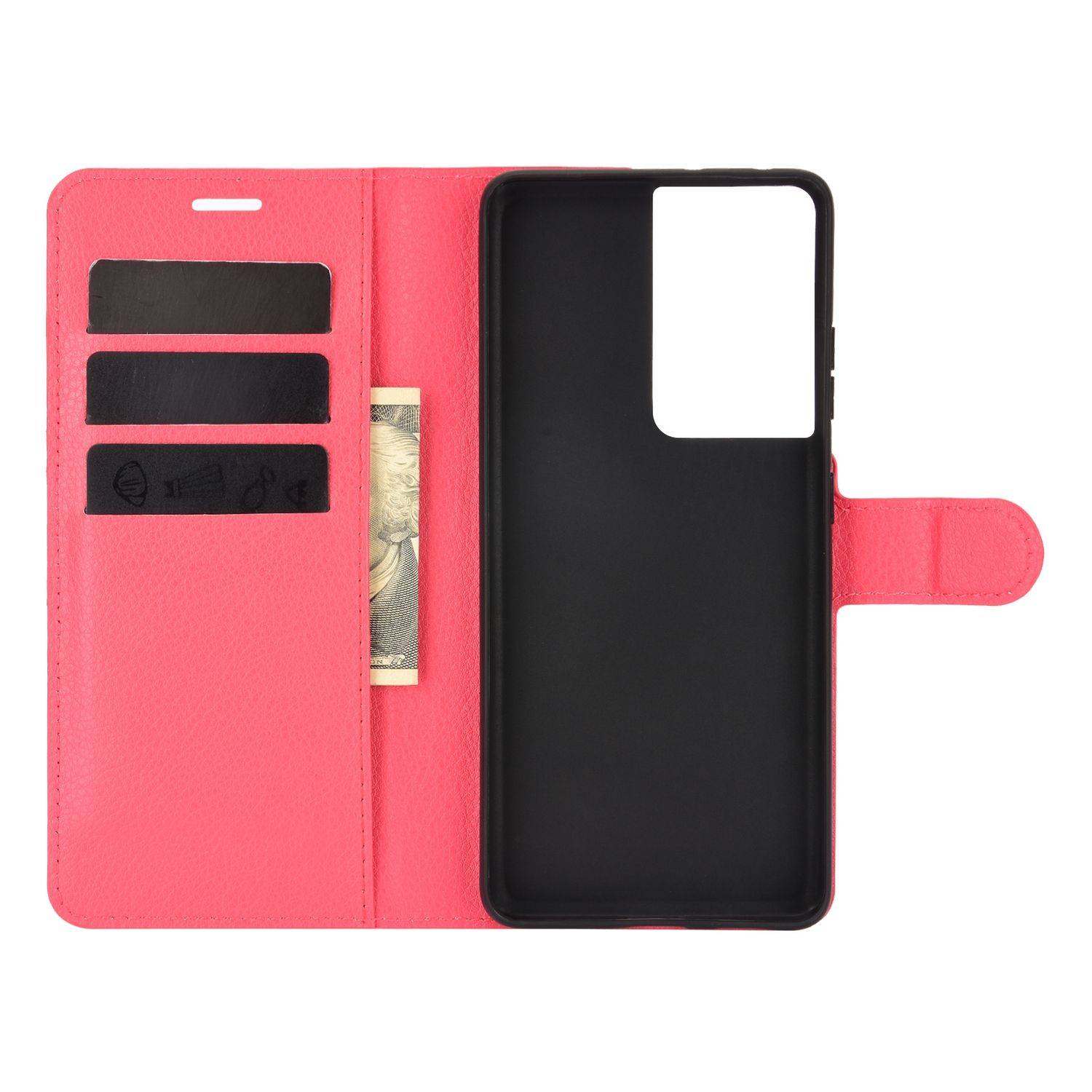 Hülle kompatibel mit Samsung Galaxy S21 Ultra Kunstleder Handyhülle - Handy Case Rot