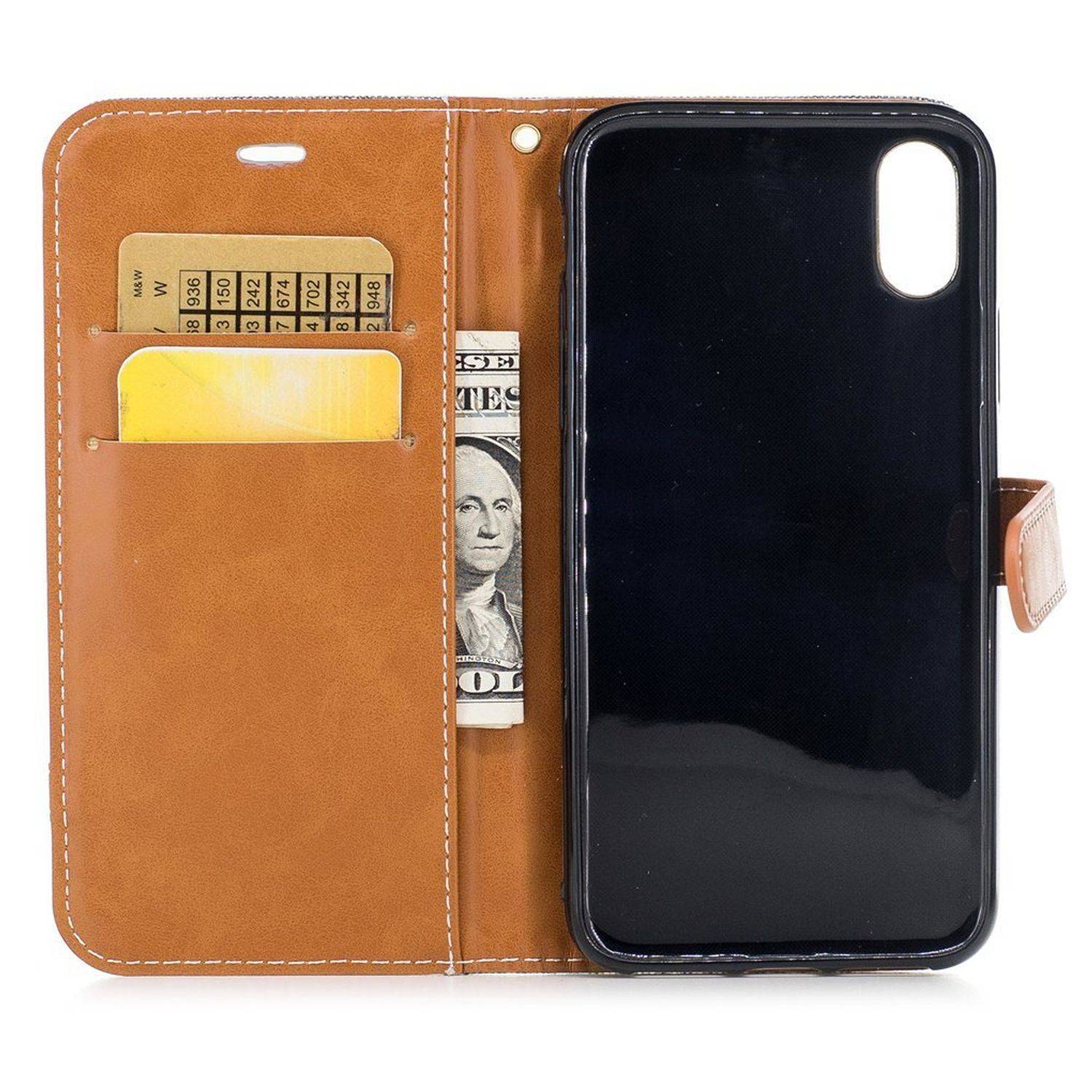 Apple iPhone XS Handyhülle Bookcover Grau