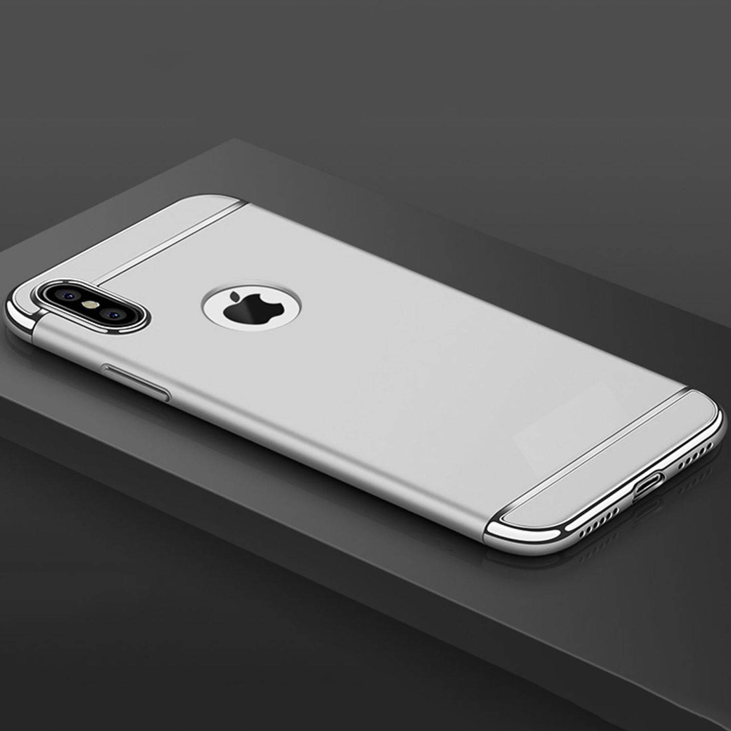 Apple iPhone XS Handyhülle Backcover Silber