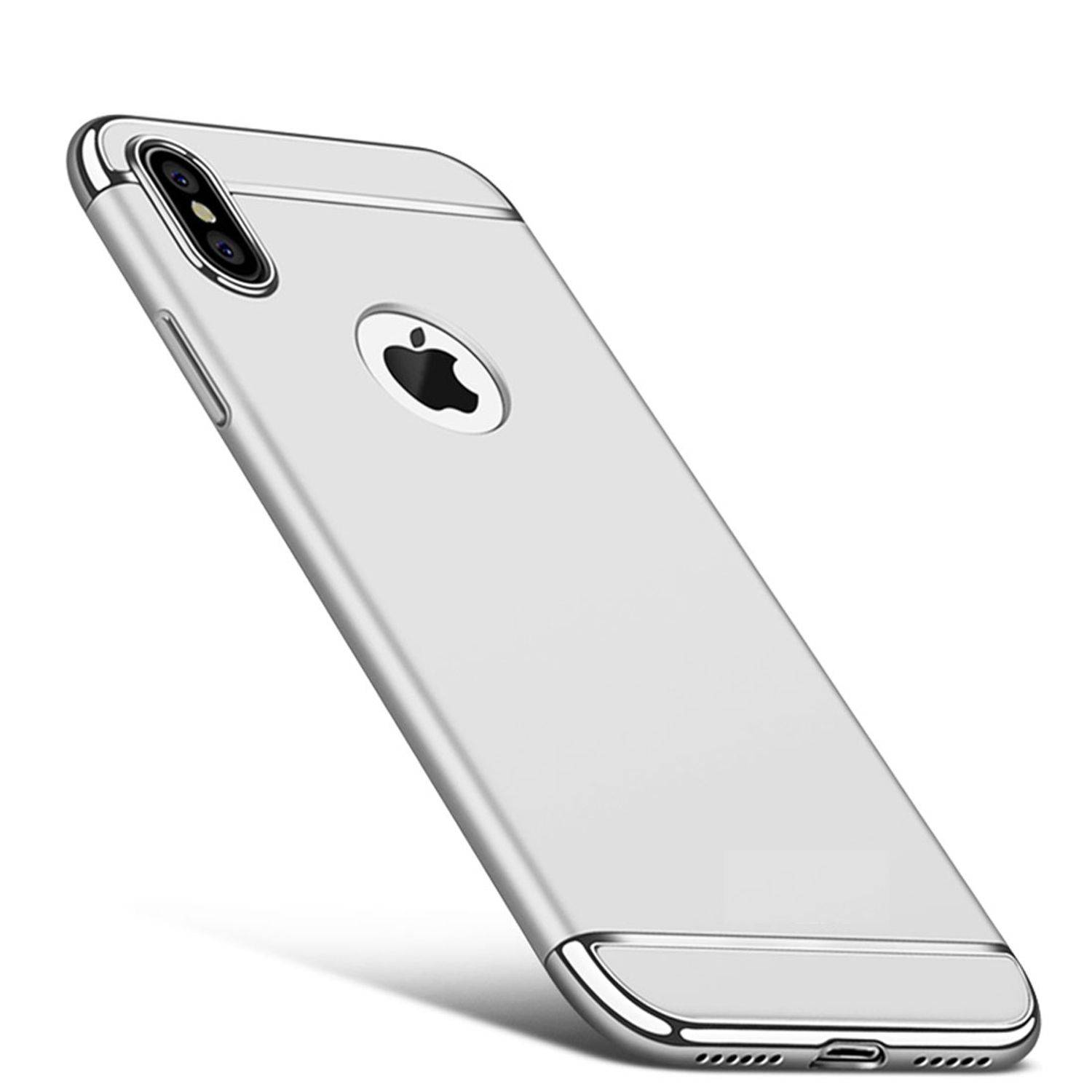 Apple iPhone XS Handyhülle Backcover Silber