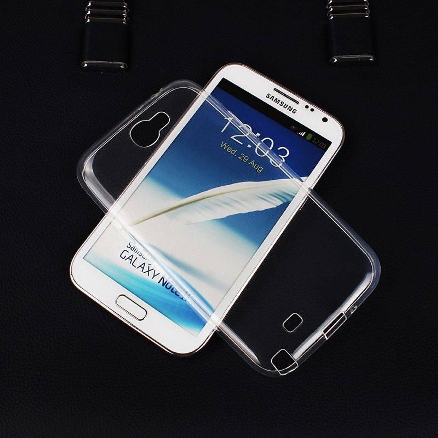 Samsung Galaxy Note 2 N7100 Handyhülle Ultra Dünn Bumper Backcover Transparent