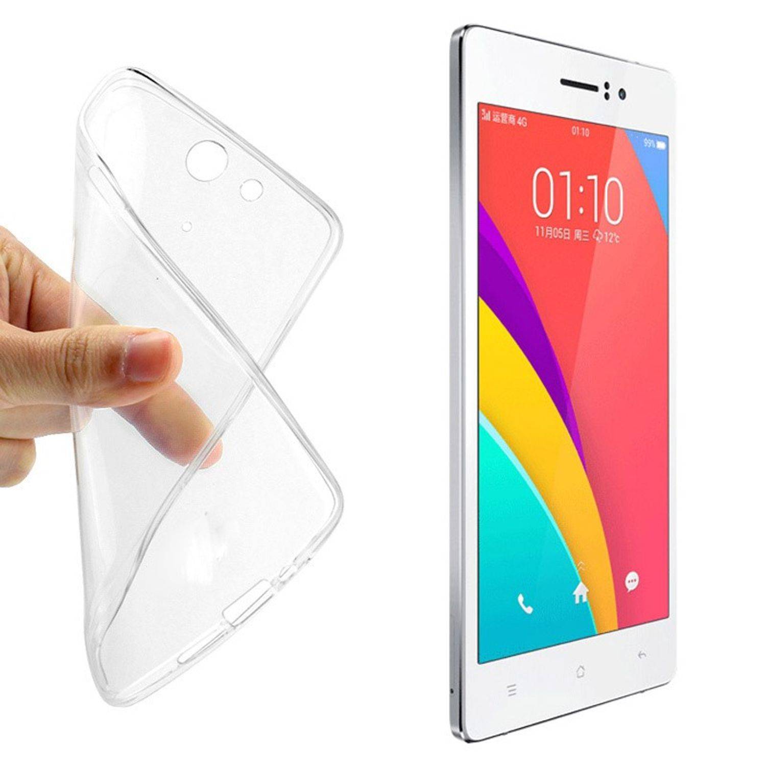 Oppo R5 Handyhülle Ultra Dünn Bumper Backcover Transparent