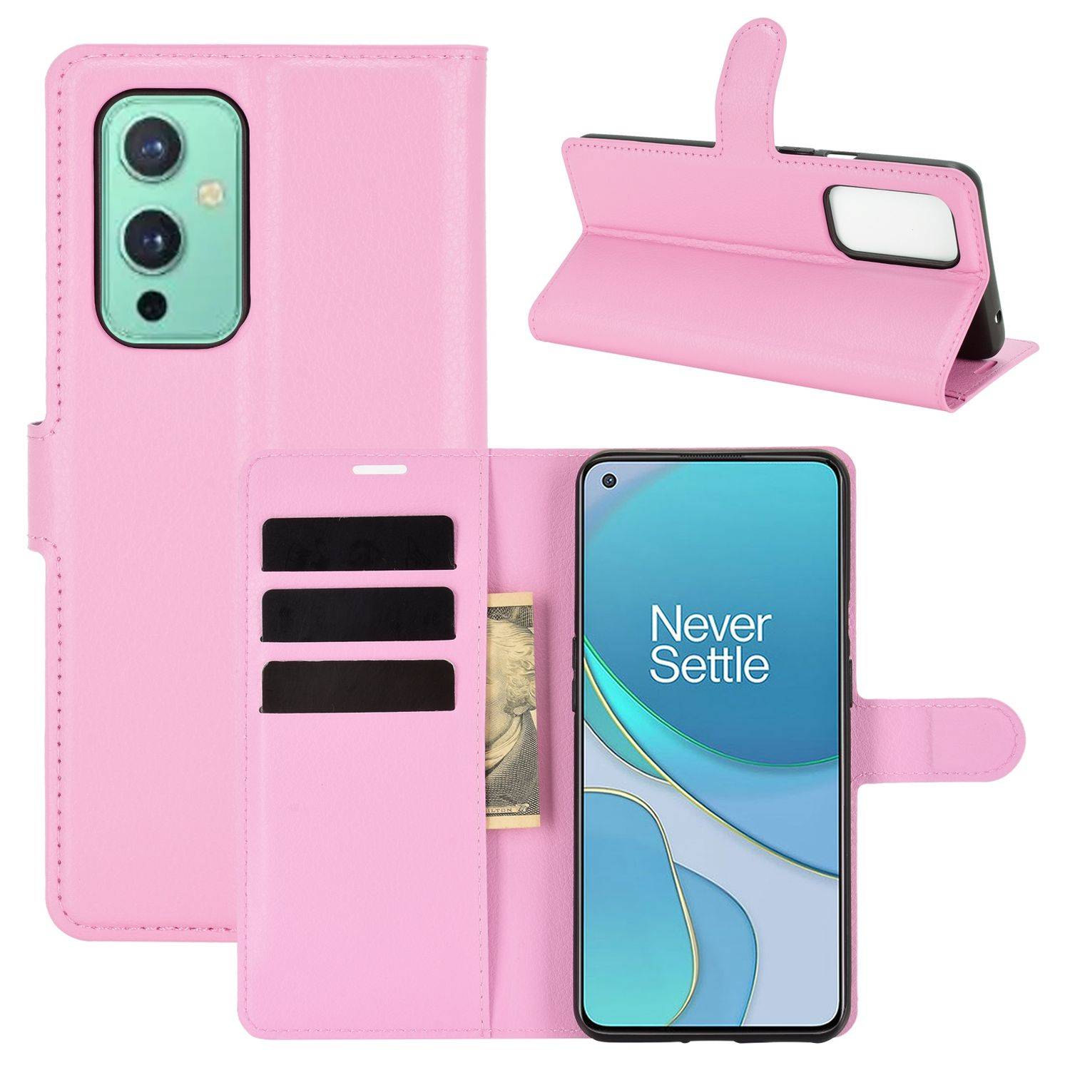 OnePlus 9 Handyhülle Bookcover Rosa