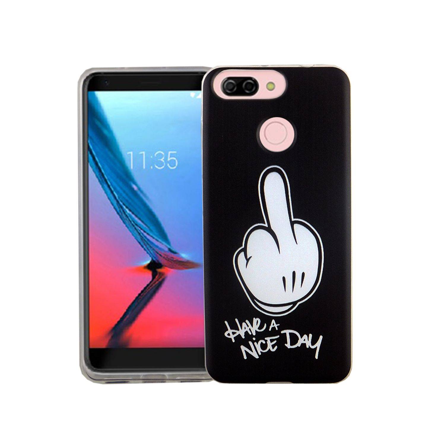 ZTE Blade V9 Vita Handyhülle Bumper Backcover Schwarz