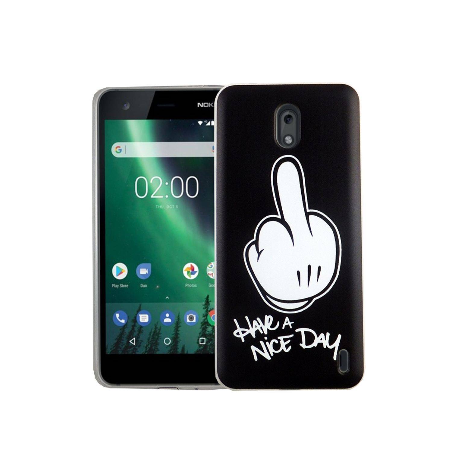Nokia 2 Handyhülle Bumper Backcover Schwarz