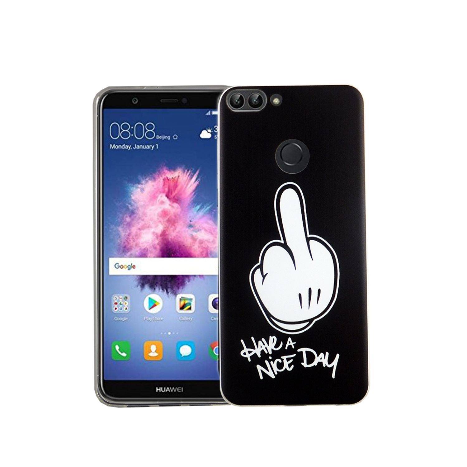 Huawei P Smart Handyhülle Bumper Backcover Schwarz