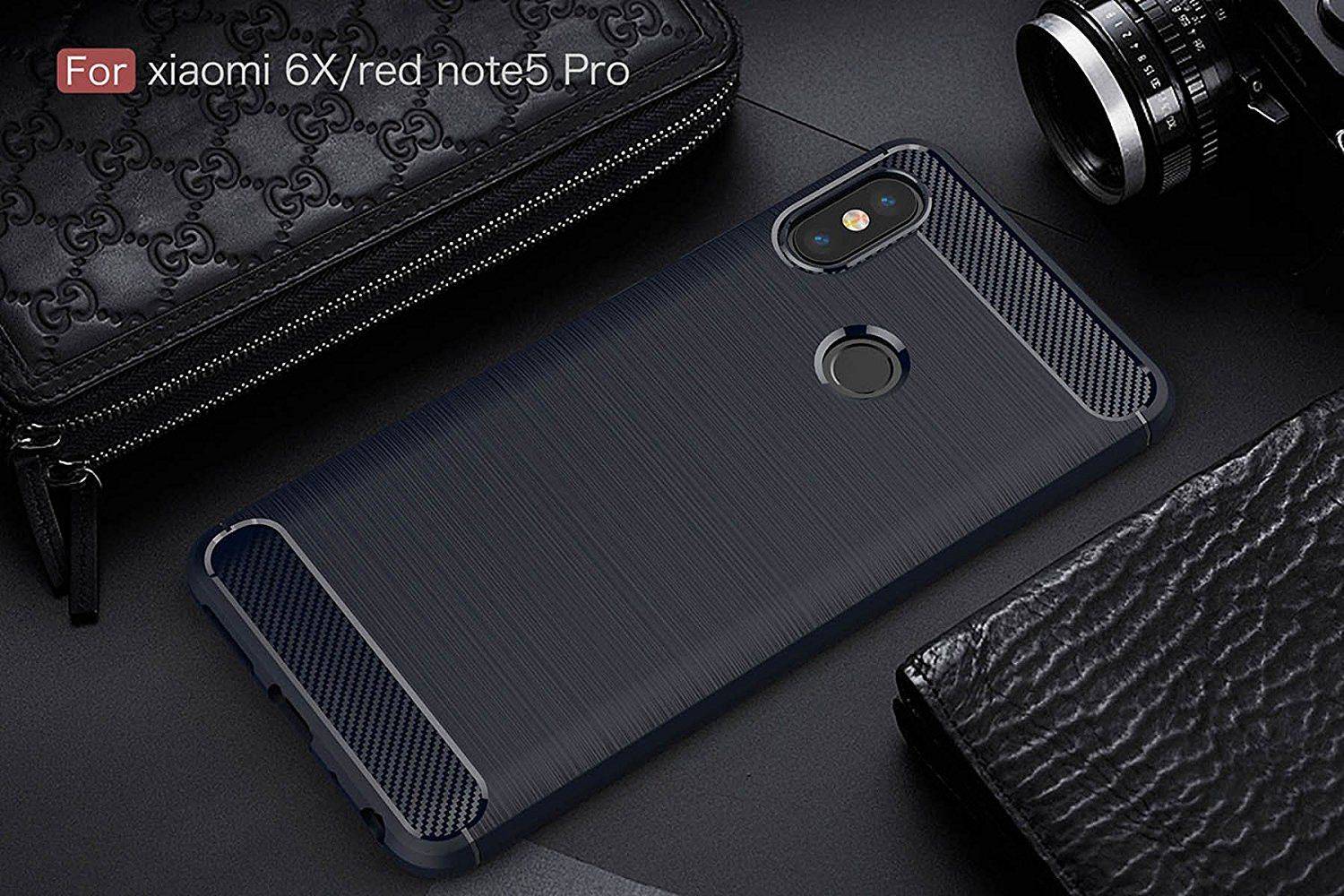 Xiaomi Mi 6X Handyhülle Carbon Optik Backcover Blau