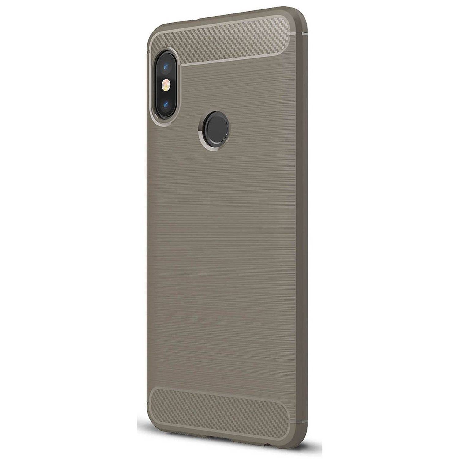 Xiaomi Mi 6X Handyhülle Carbon Optik Backcover Grau