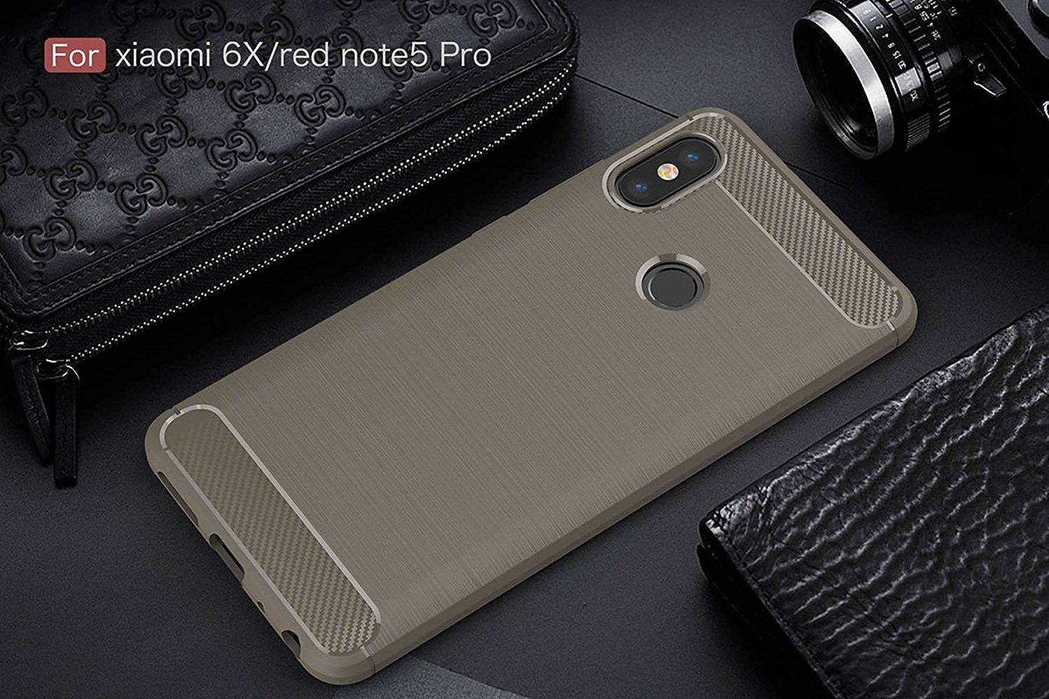 Xiaomi Mi 6X Handyhülle Carbon Optik Backcover Grau