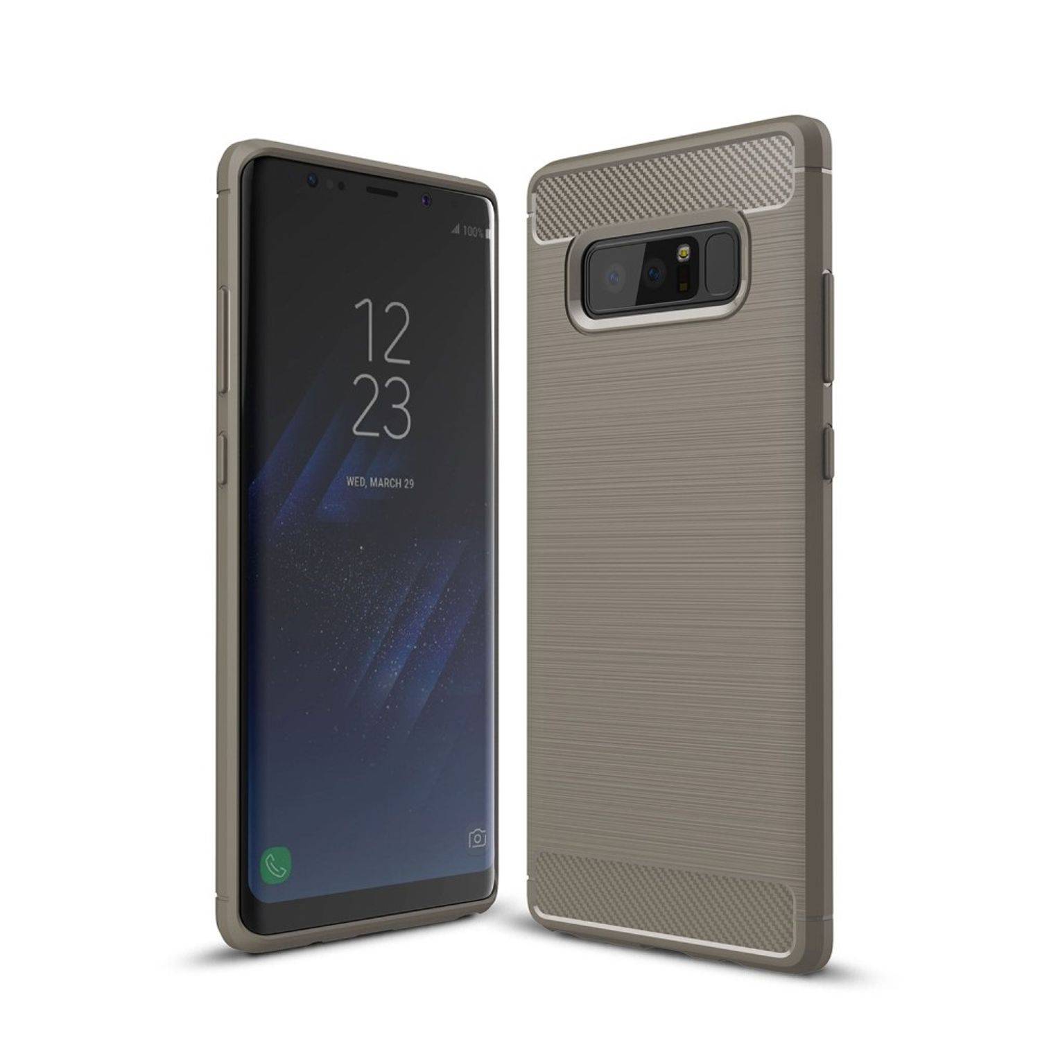 Samsung Galaxy Note 8 Handyhülle Carbon Optik Backcover Grau