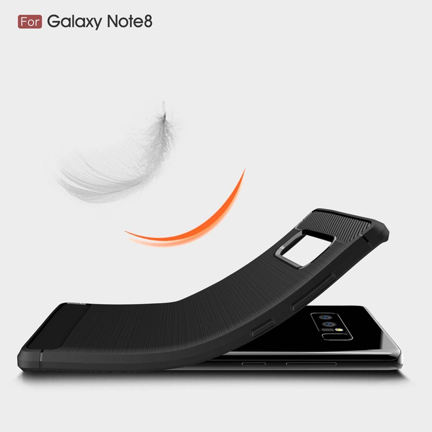 Samsung Galaxy Note 8 Handyhülle Carbon Optik Backcover Grau