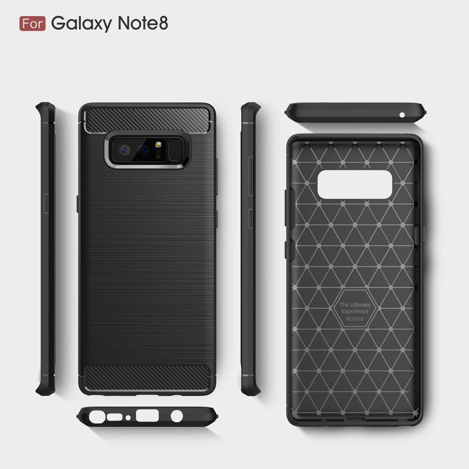 Samsung Galaxy Note 8 Handyhülle Carbon Optik Backcover Grau