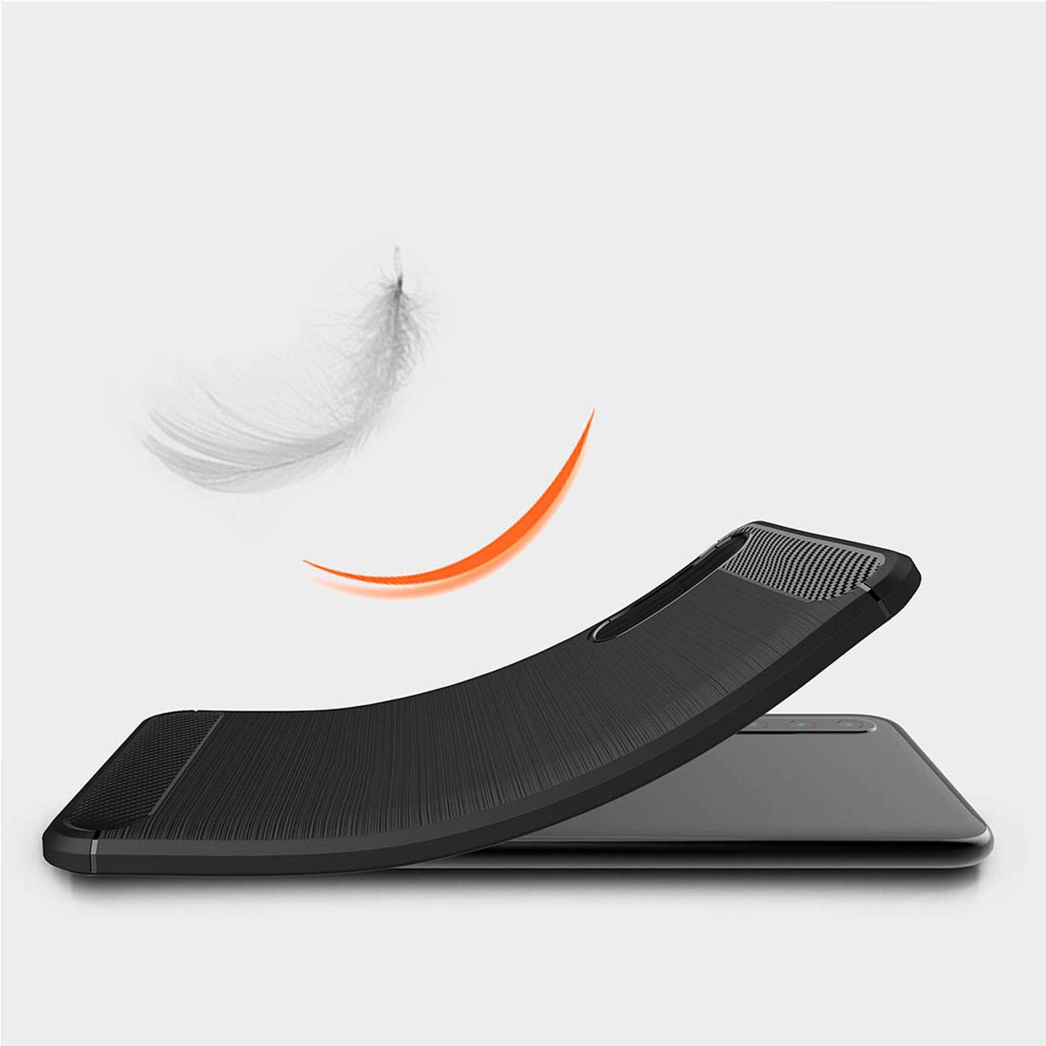 Huawei P20 Pro Handyhülle Carbon Optik Backcover Blau