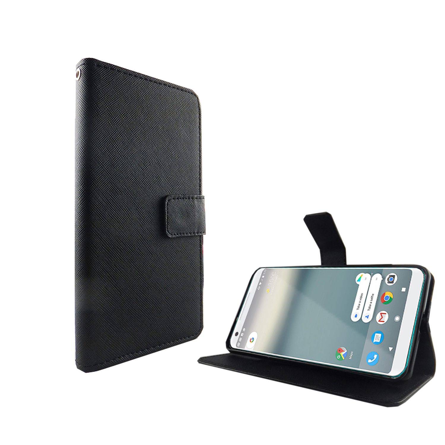 Google Pixel 2 XL Handyhülle Bookcover Schwarz