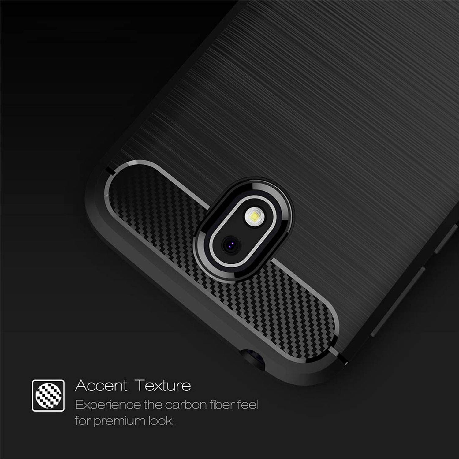 Nokia 1 Handyhülle Carbon Optik Backcover Grau