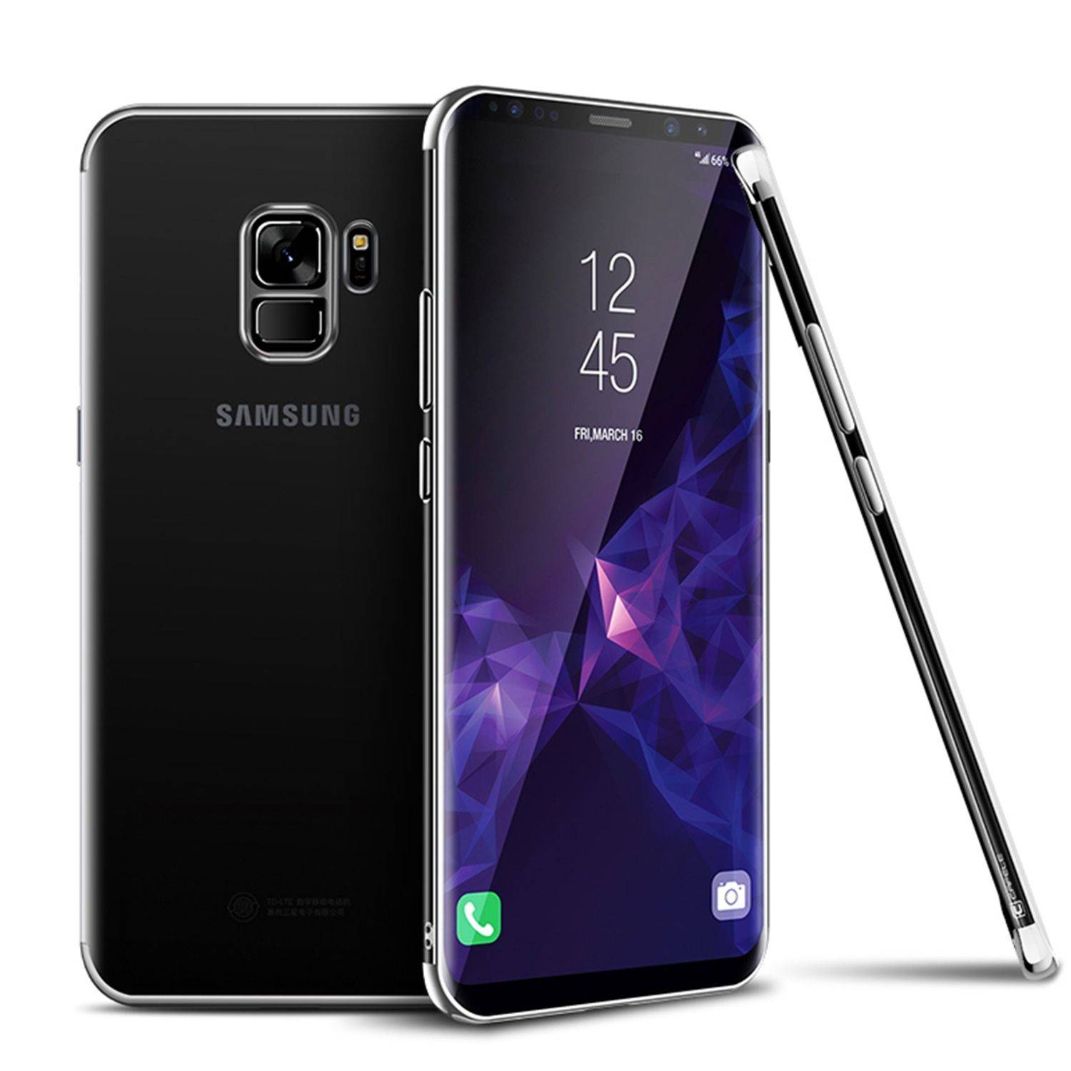 Samsung Galaxy S9 Handyhülle Bumper Backcover Silber
