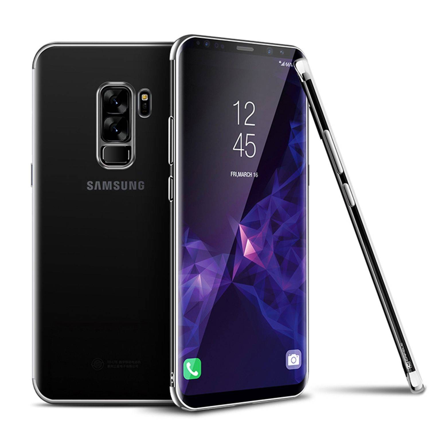 Samsung Galaxy S9 Plus Handyhülle Bumper Backcover Silber