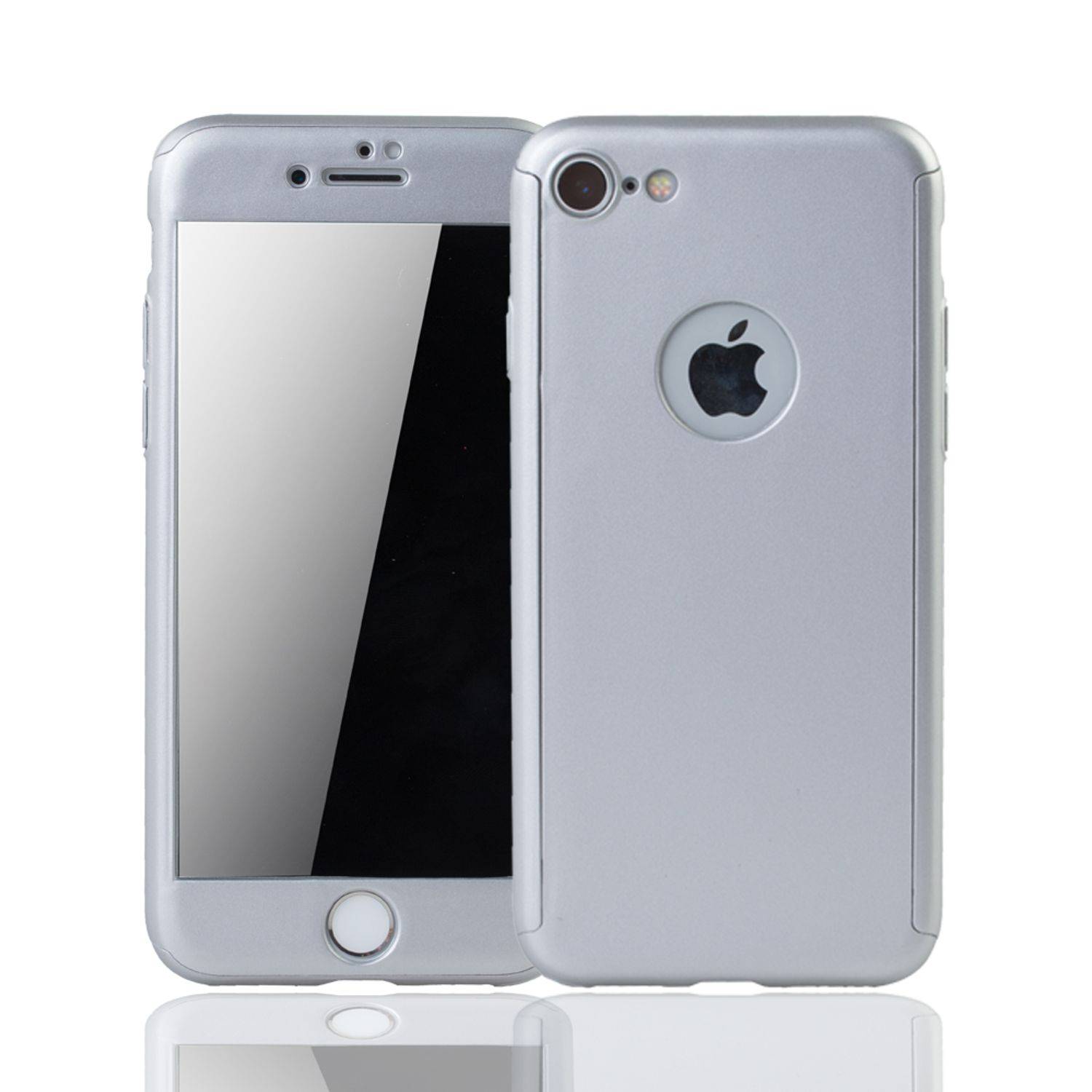 Apple iPhone 6 / 6s Handyhülle 360 Grad Schutz Full Cover Silber