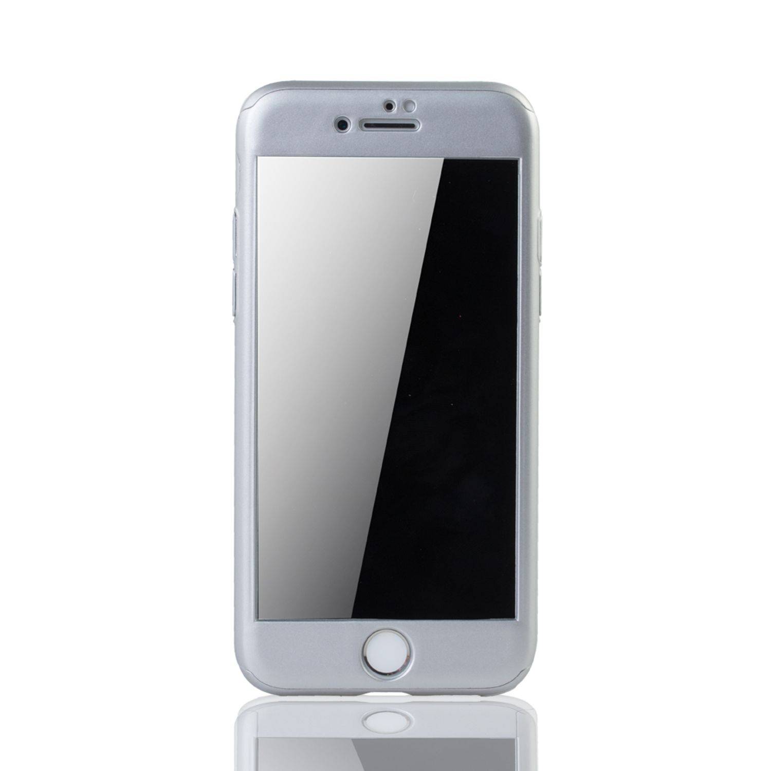 Apple iPhone 6 / 6s Handyhülle 360 Grad Schutz Full Cover Silber