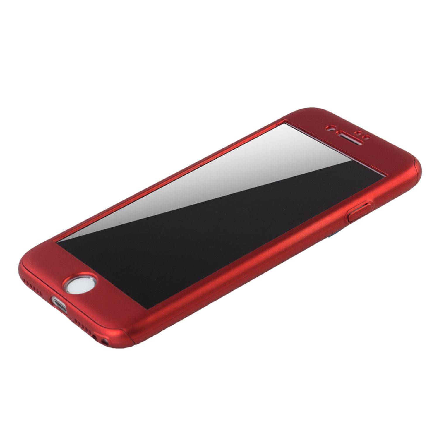 Apple iPhone 7 Handyhülle 360 Grad Schutz Full Cover Rot