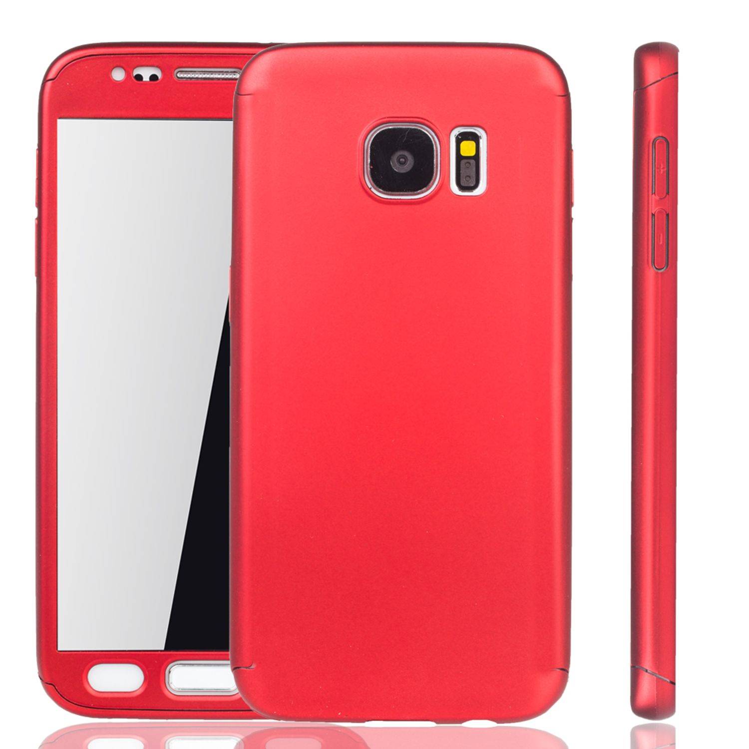 Samsung Galaxy S7 Handyhülle 360 Grad Schutz Full Cover Rot
