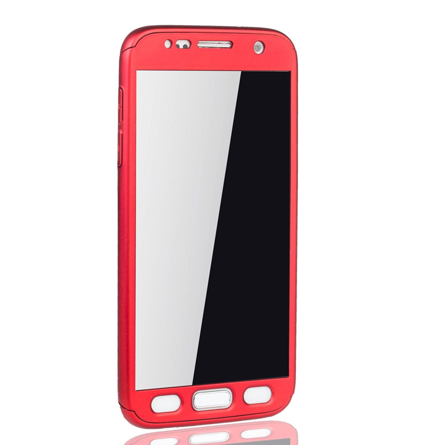 Samsung Galaxy S7 Handyhülle 360 Grad Schutz Full Cover Rot
