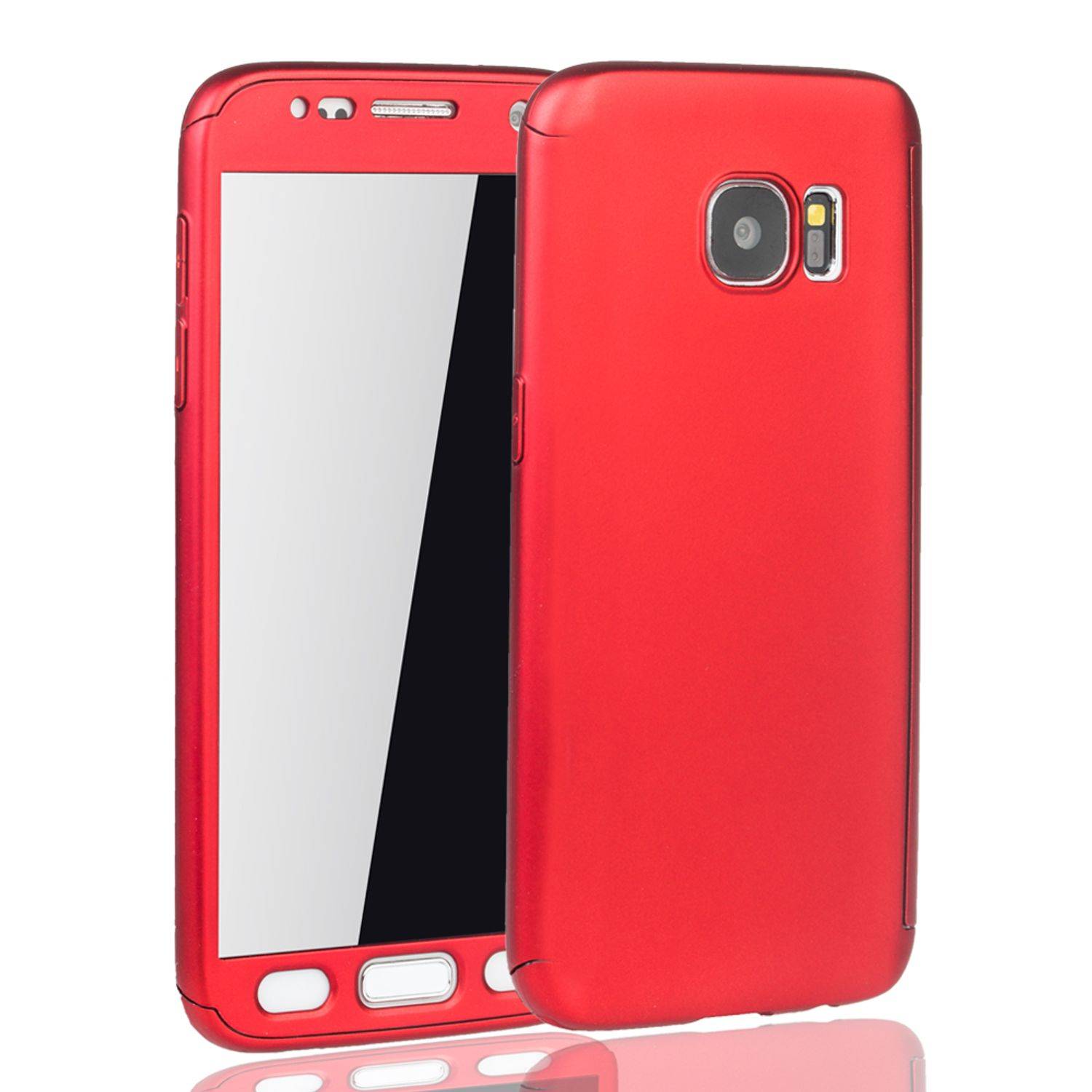 Samsung Galaxy S7 Handyhülle 360 Grad Schutz Full Cover Rot