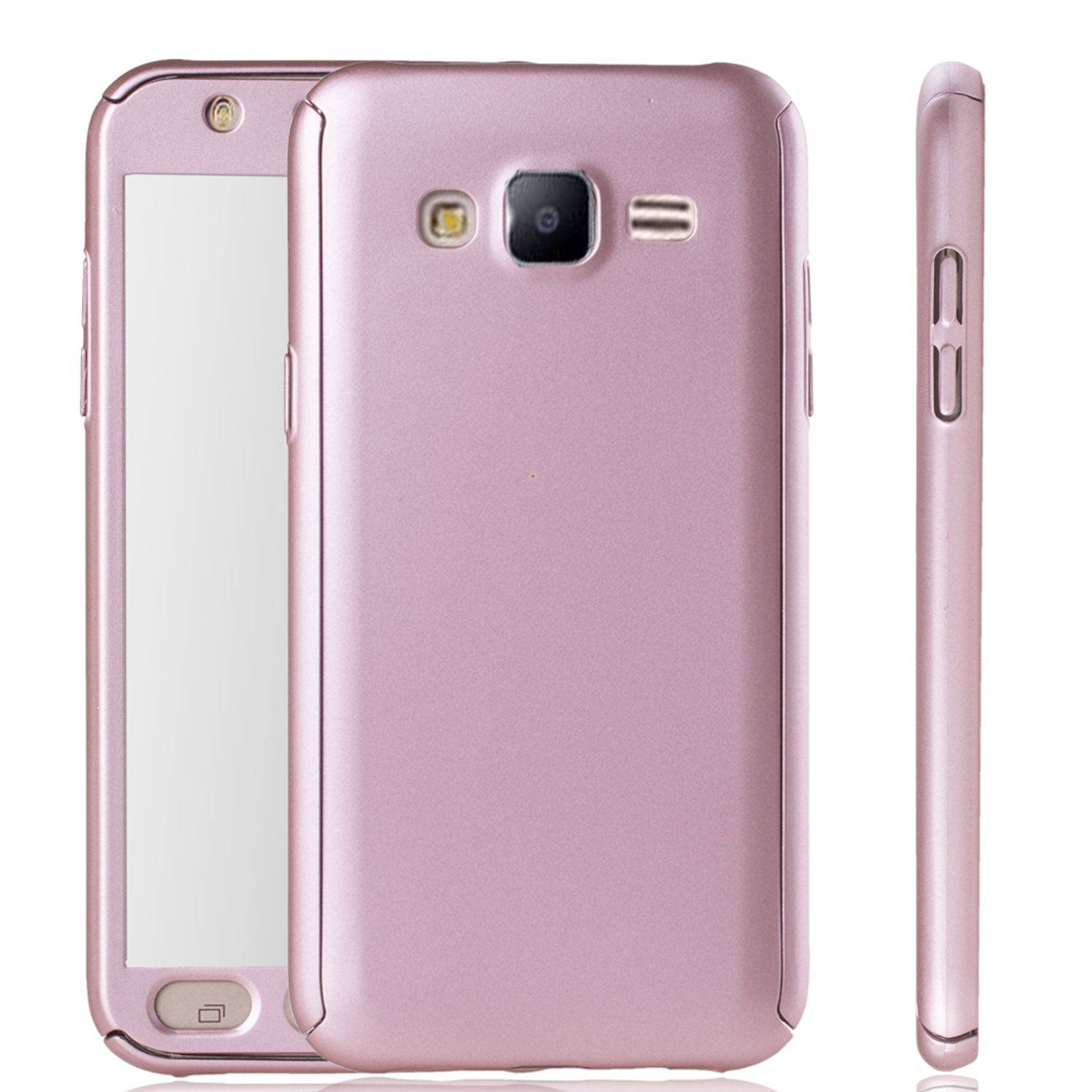 Samsung Galaxy J5 Handyhülle 360 Grad Schutz Full Cover Rosa
