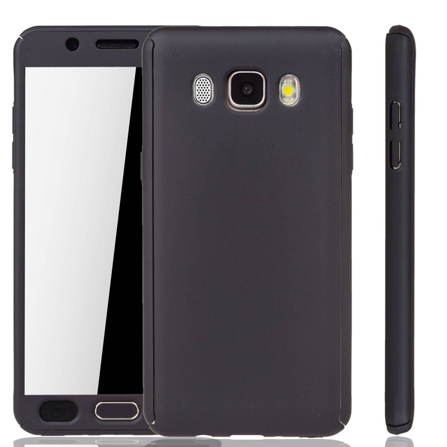 Samsung Galaxy J5 (2016) Handyhülle 360 Grad Schutz Full Cover Schwarz