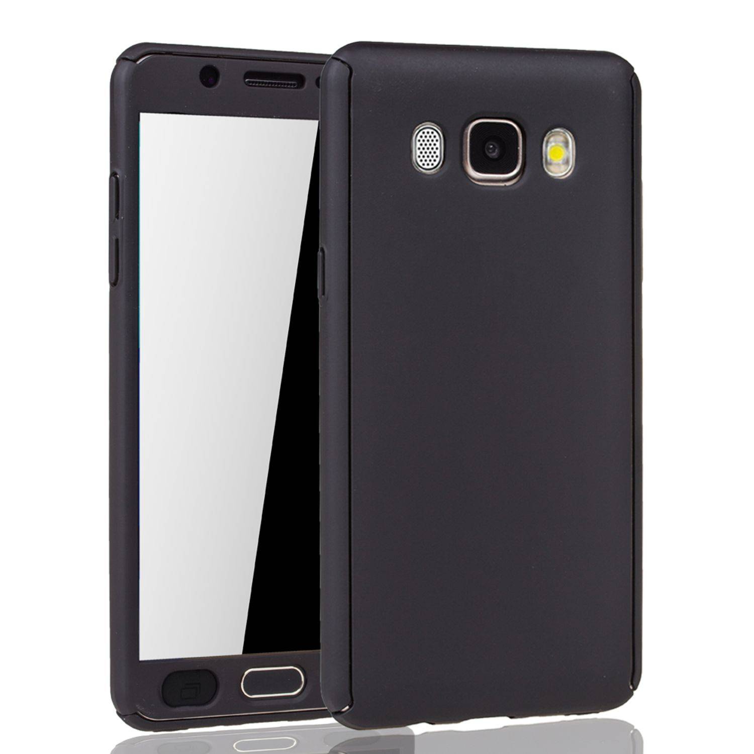 Samsung Galaxy J5 (2016) Handyhülle 360 Grad Schutz Full Cover Schwarz