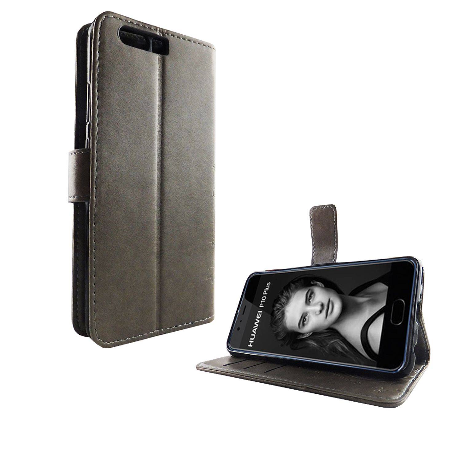 Huawei P10 Plus Handyhülle Bookcover Grau