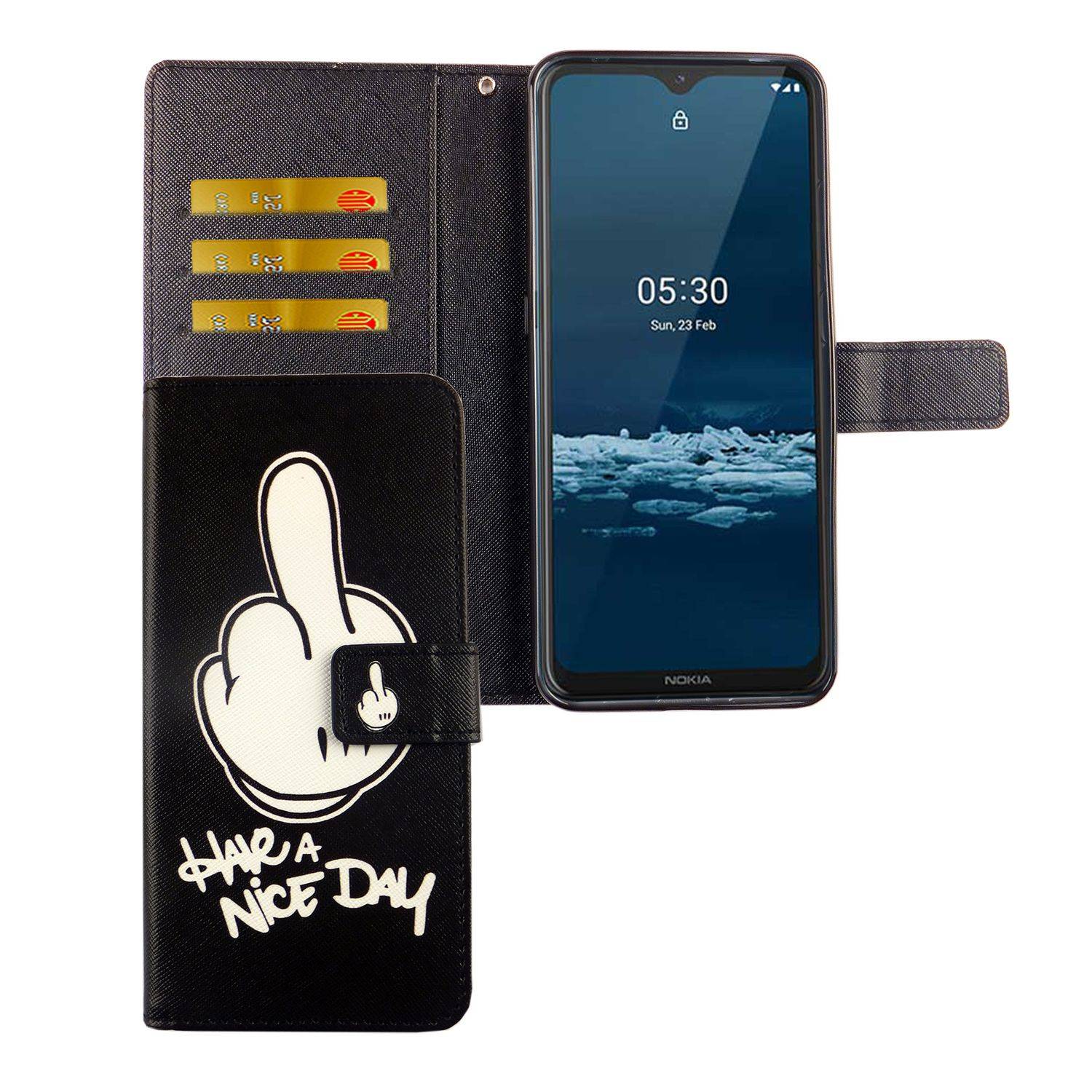 Nokia 5.3 Handyhülle Bookcover Schwarz