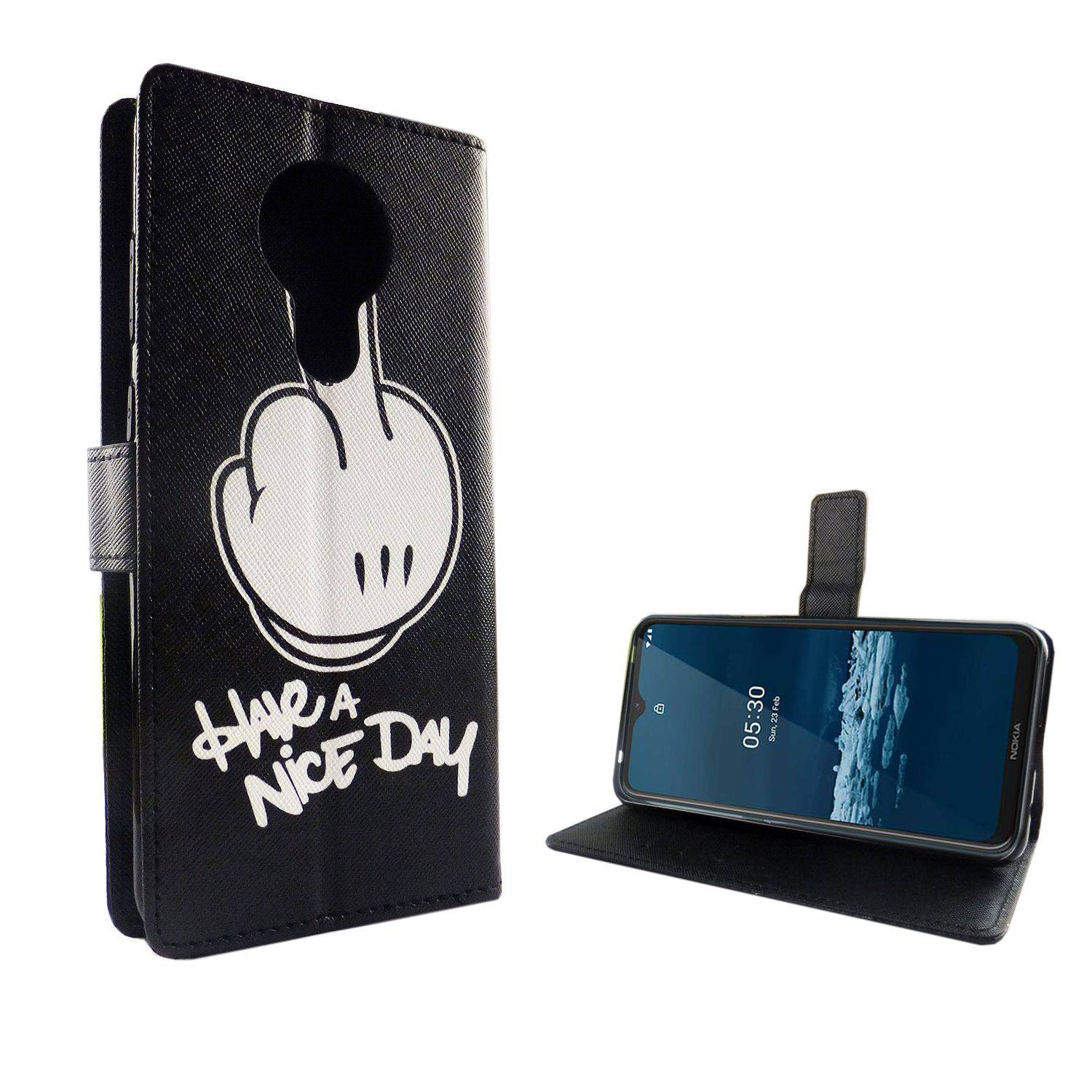 Nokia 5.3 Handyhülle Bookcover Schwarz