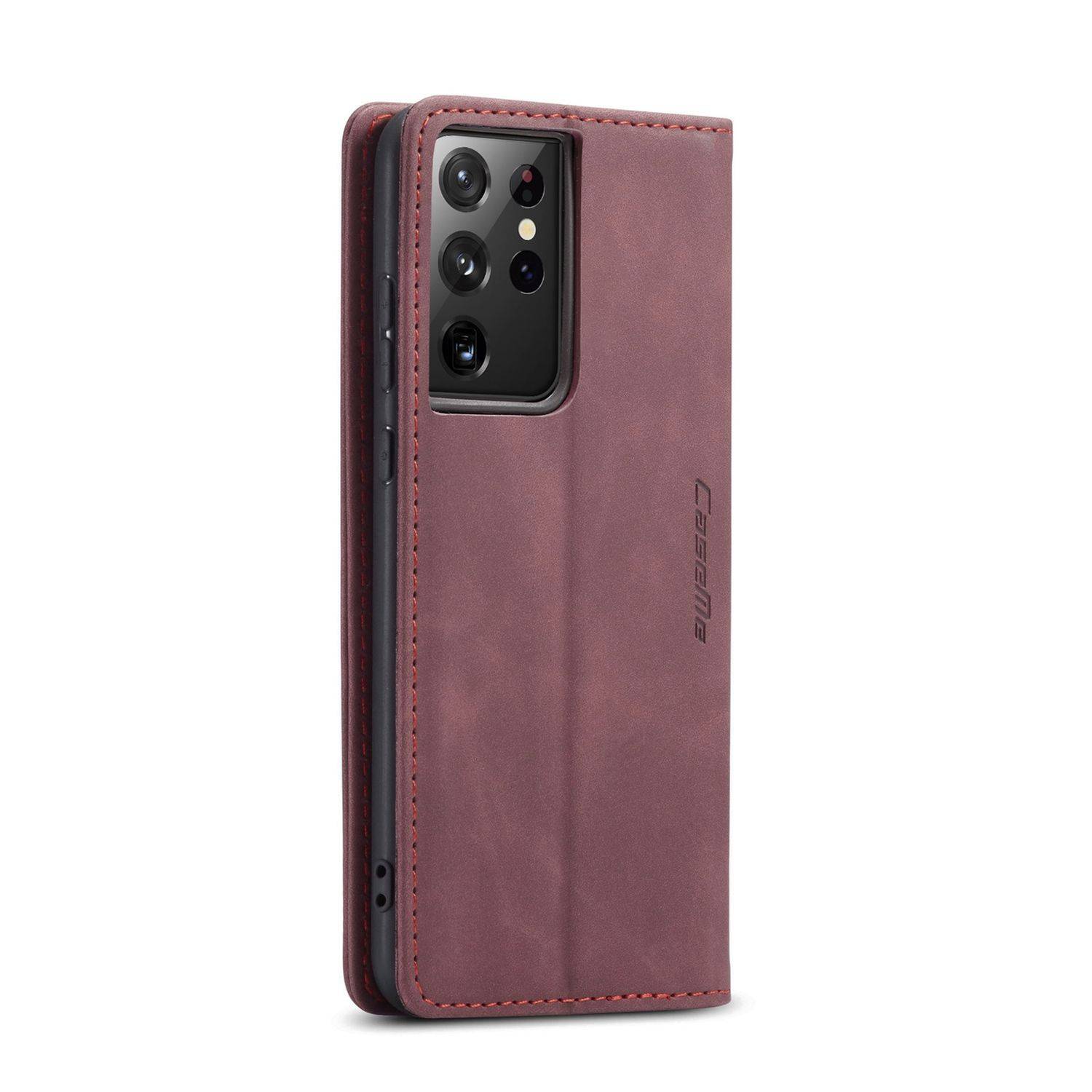 Samsung Galaxy S21 Ultra Handyhülle Schutztasche Bookcover Rot