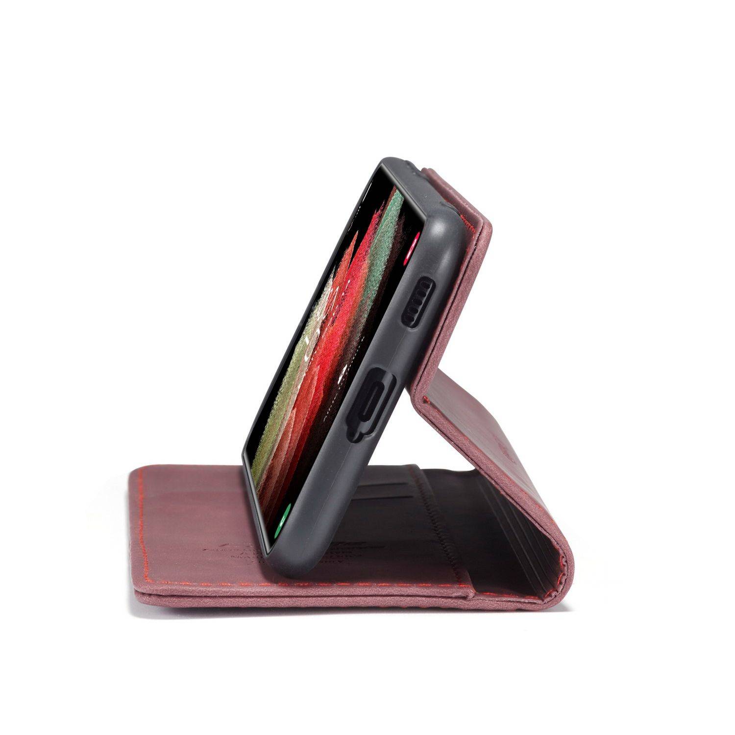 Samsung Galaxy S21 Ultra Handyhülle Schutztasche Bookcover Rot