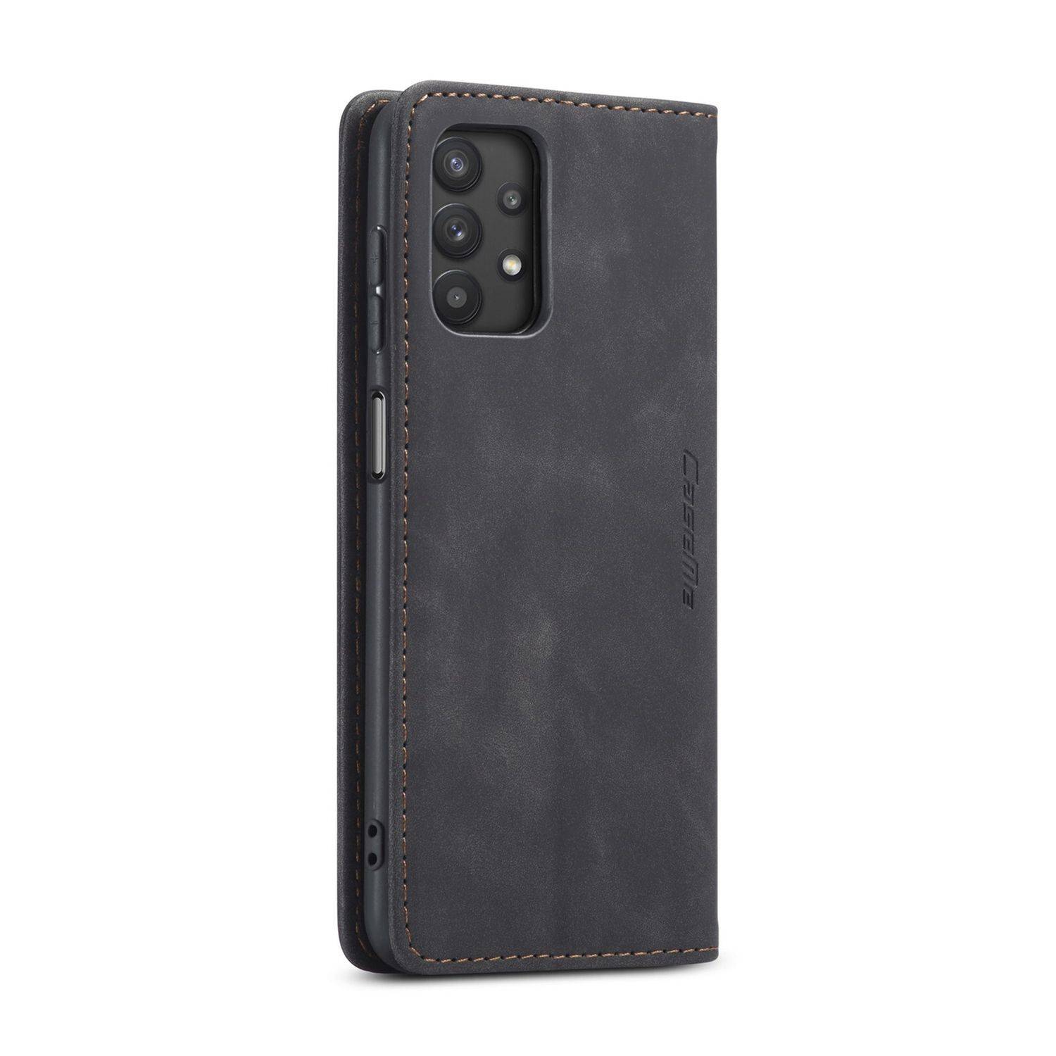 Hülle kompatibel mit Samsung Galaxy A32 5G Kunstleder Handyhülle - Handy Case Schwarz