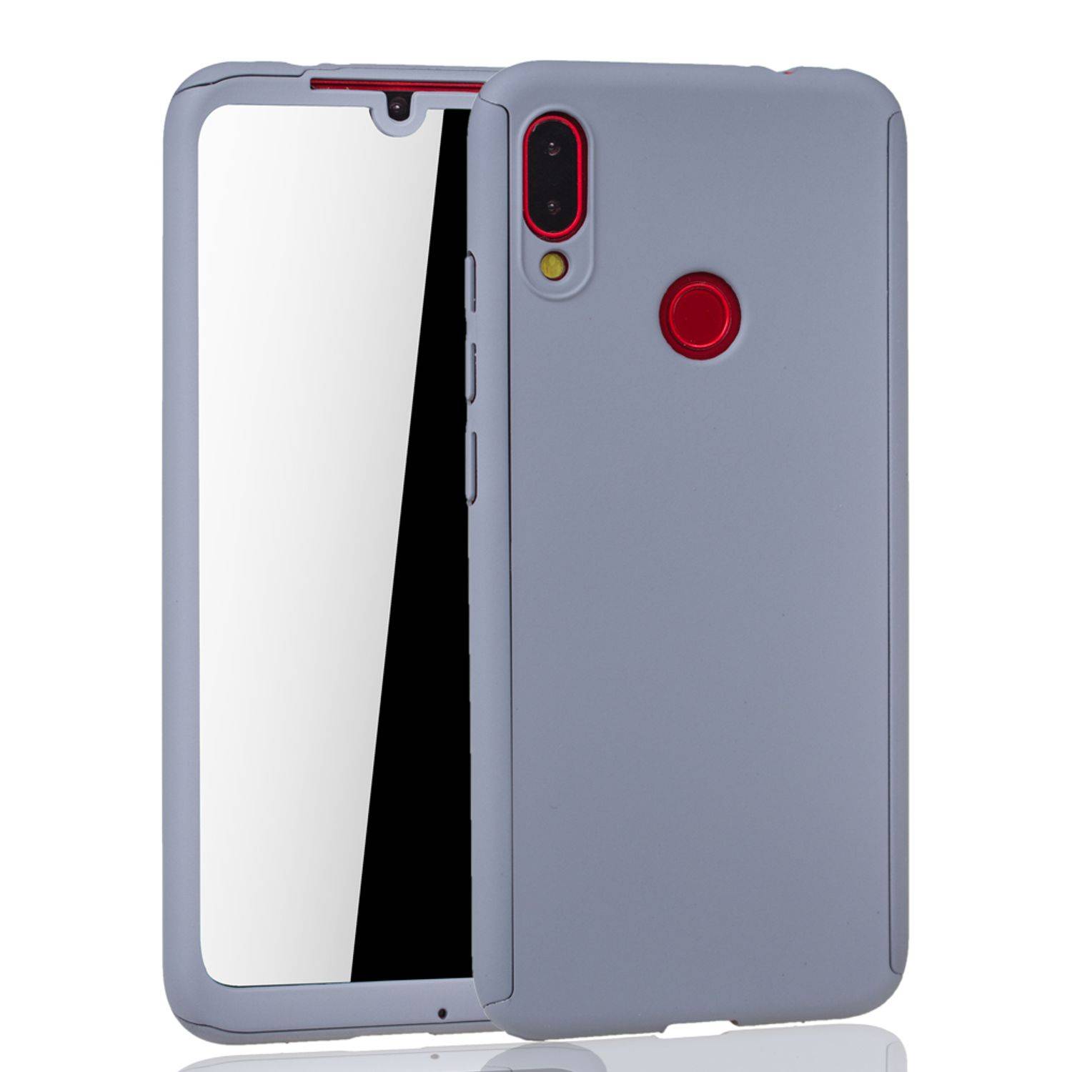 Xiaomi Redmi Note 7 / Redmi Note 7 Pro Handyhülle 360 Grad Schutz Full Cover Grau